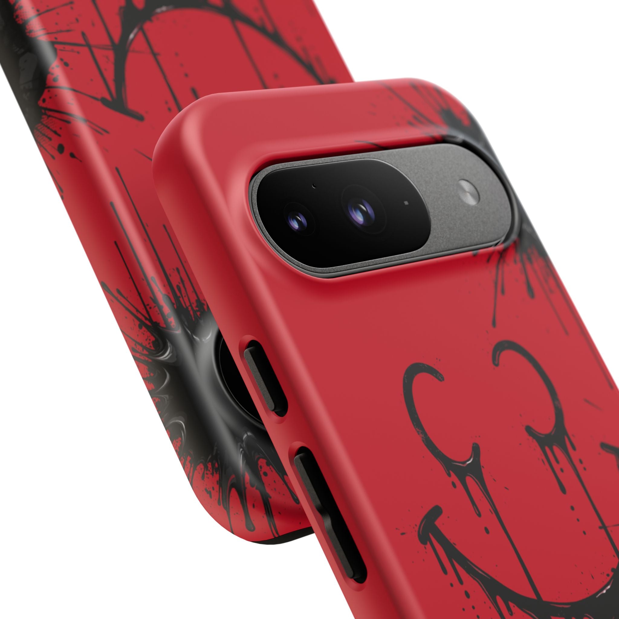 Protective Phone Case — Red Drip Smile Splatter Design
