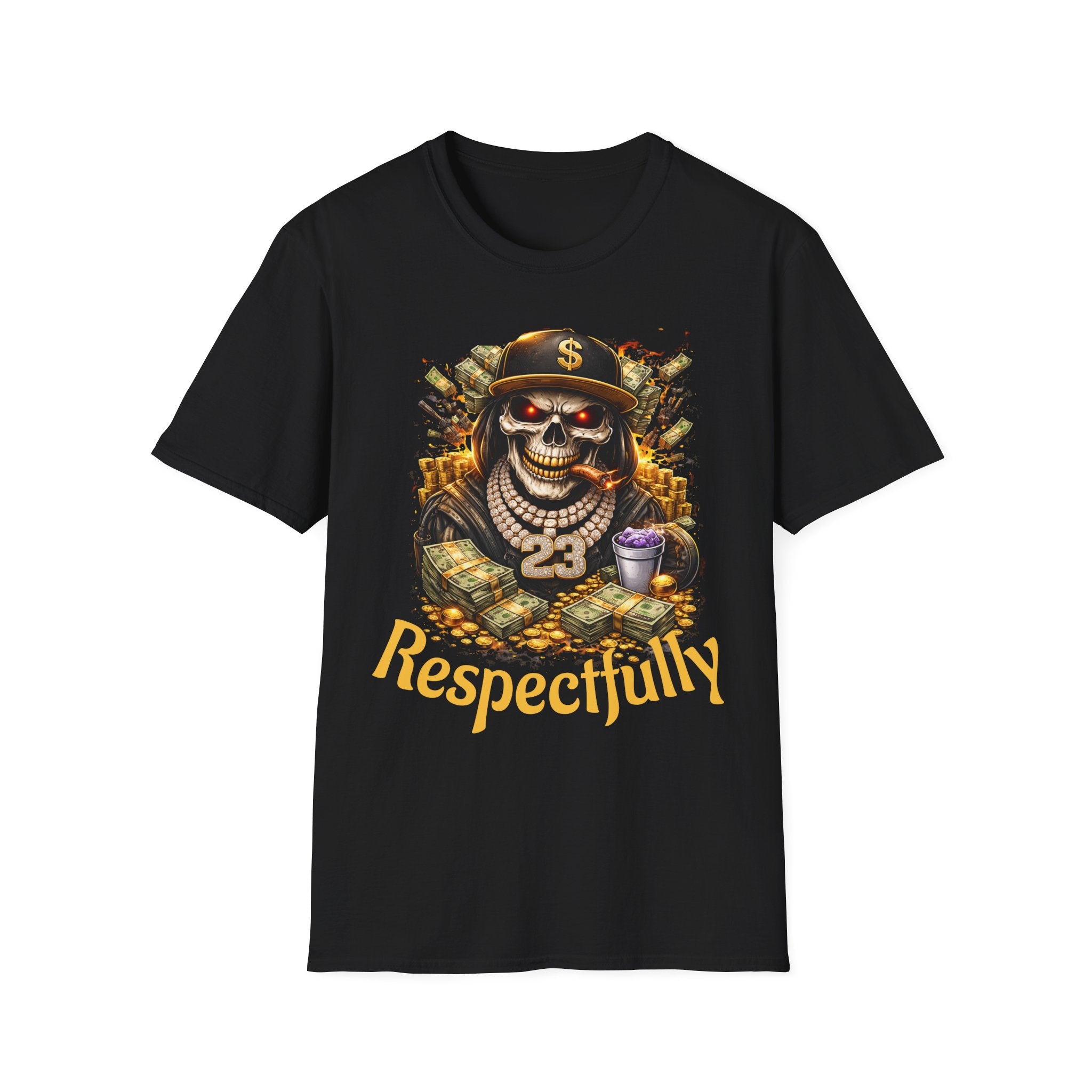 Skull Money Tee — "Respectfully" Streetwear Graphic T-Shirt
