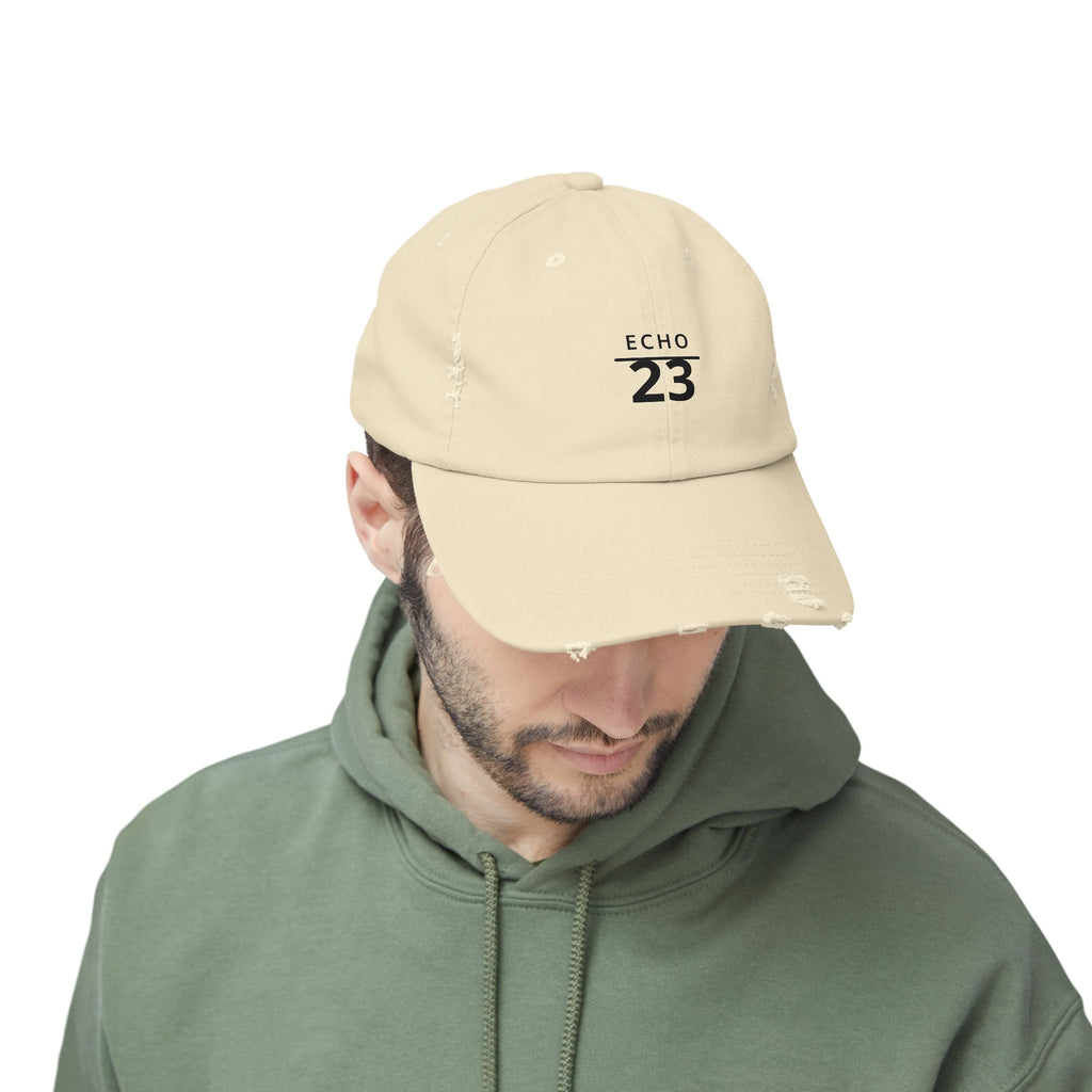 Distressed Echo 23 Baseball Cap — Vintage Washed Dad Hat