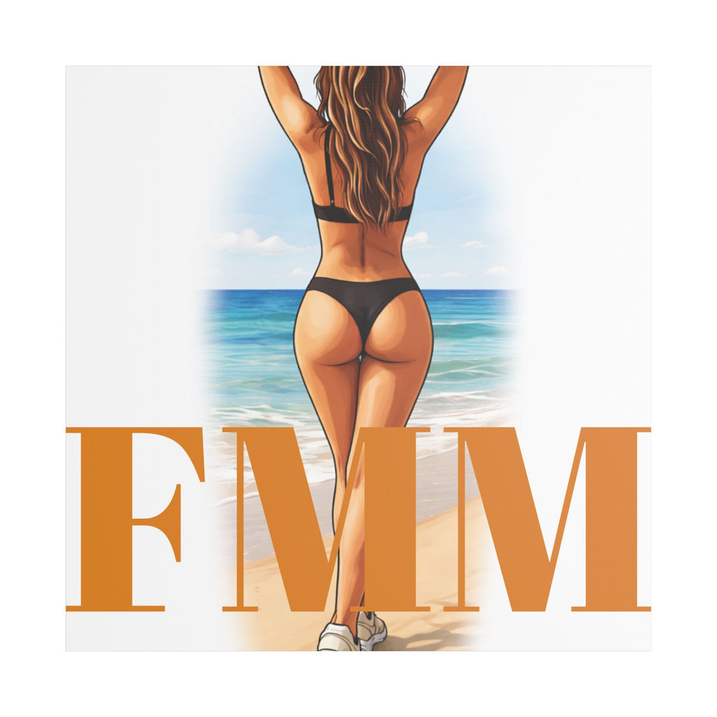 Canvas Wall Art – Beach Bikini Poster with 'FMM' Typography