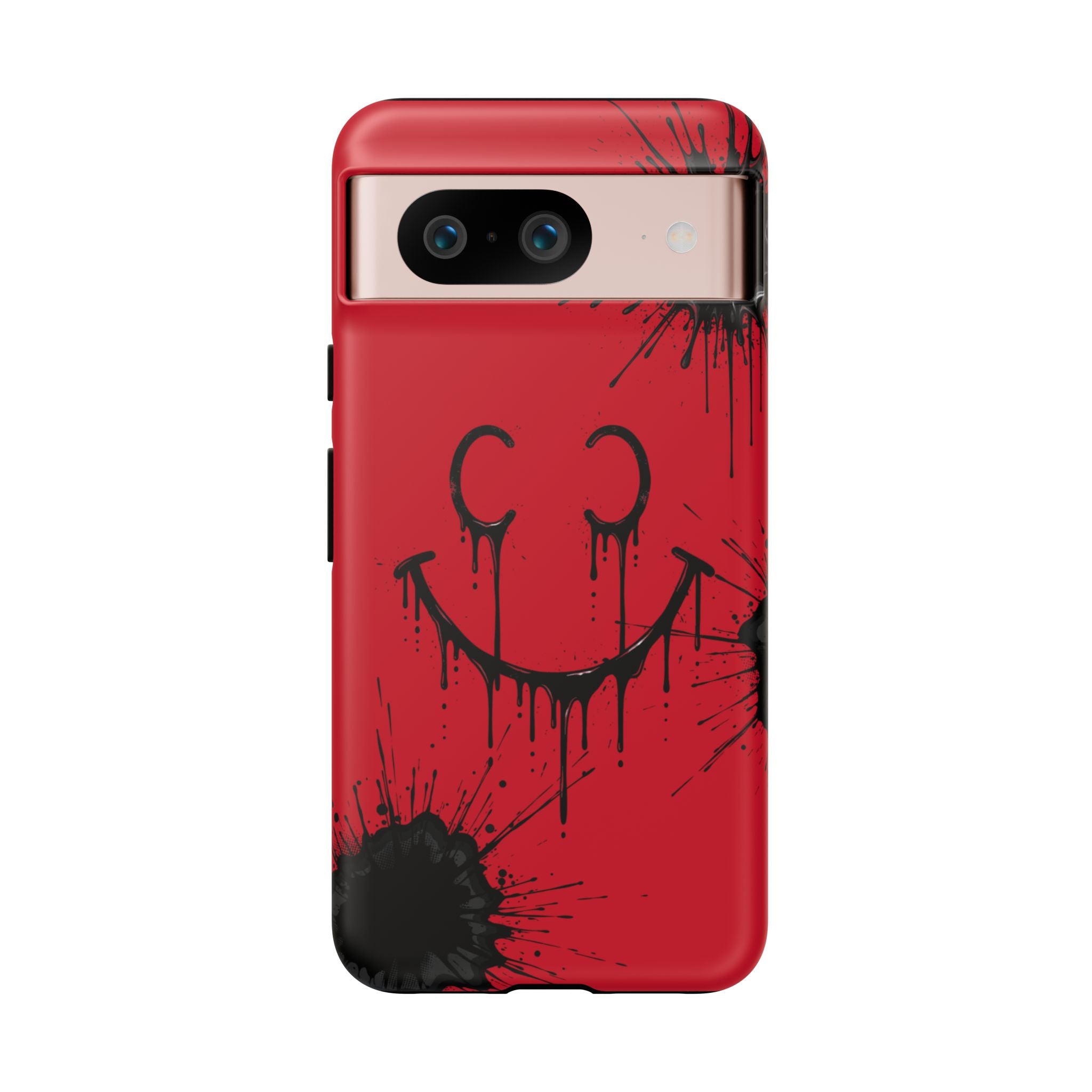 Protective Phone Case — Red Drip Smile Splatter Design
