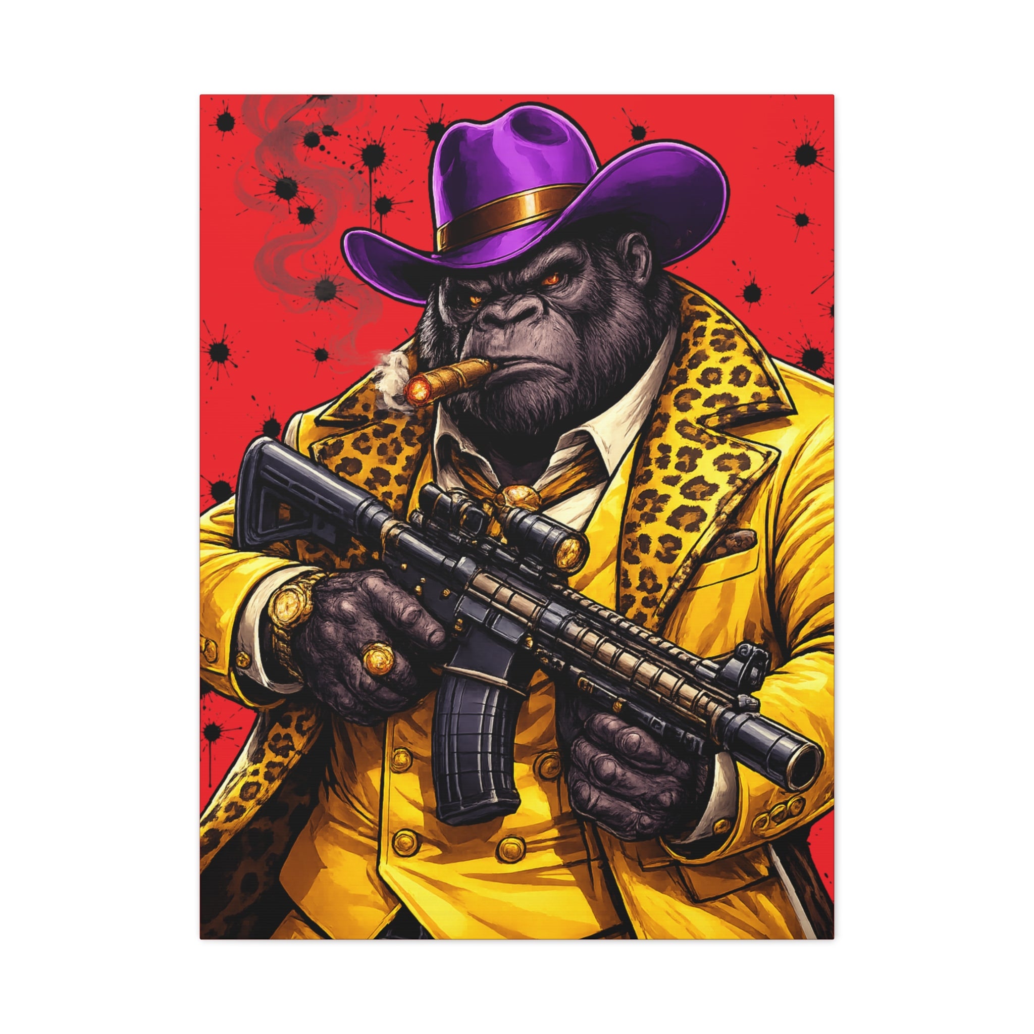 Gorilla Don Pablo Canvas — Bold Pimp-Style Art Print