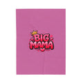 Big Mama Plush Blanket — Soft Pink Velveteen Throw, Cute Crown & Hearts Design, Perfect Mother’s Day Gift