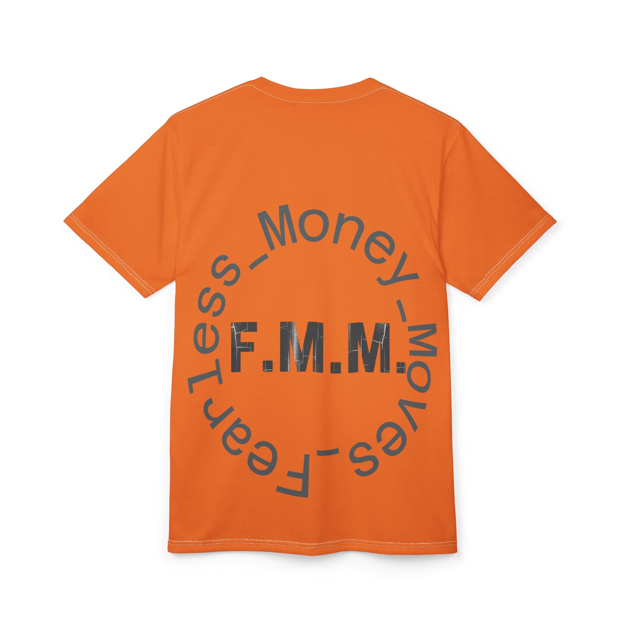 Orange FMM Money Stacks Tee — Graphic All-Over Print Shirt