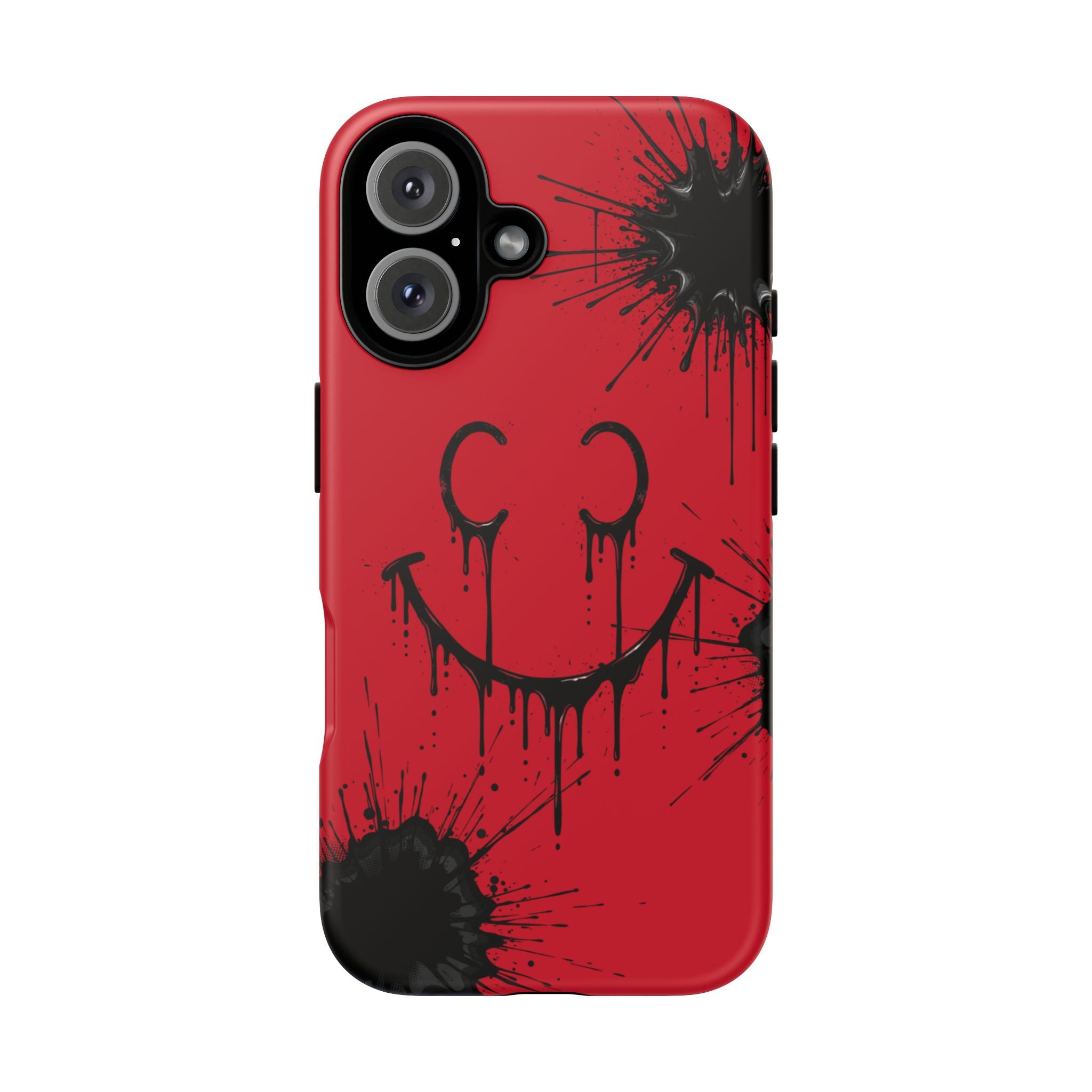 Protective Phone Case — Red Drip Smile Splatter Design