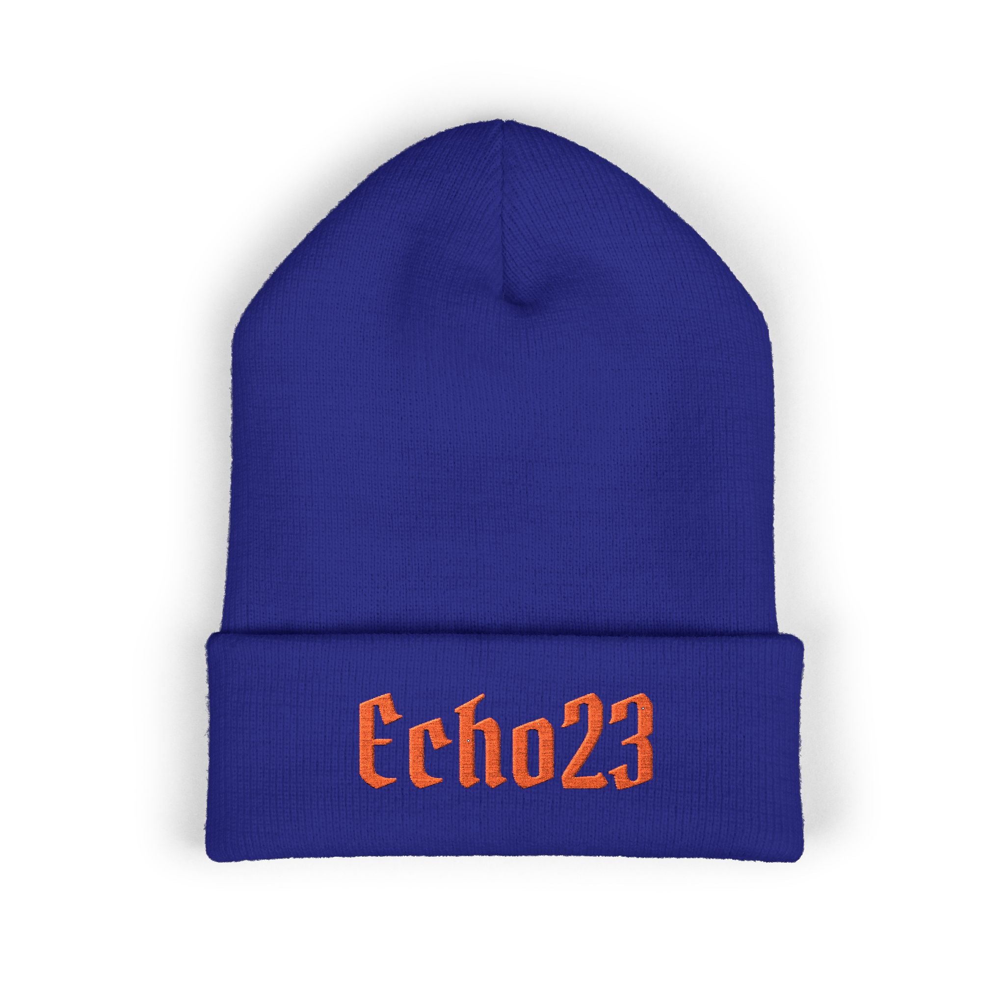 Embroidered 'Echo23' Classic Cuffed Beanie — Cozy Streetwear Knit Hat