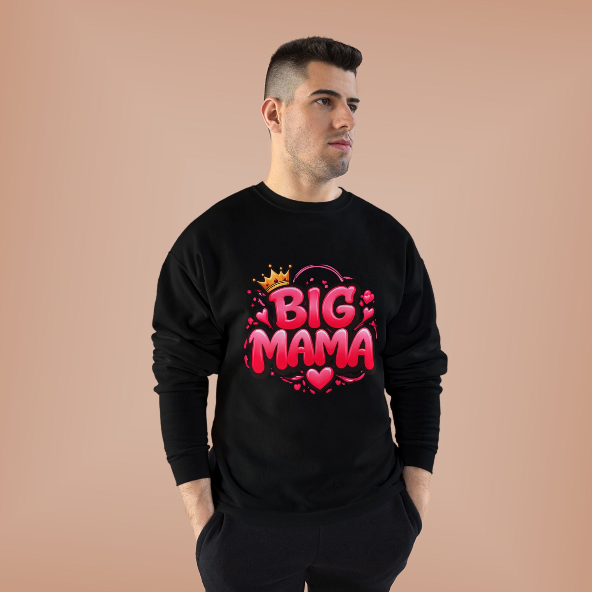 Big Mama Crewneck Sweatshirt — Pink Crown Graphic Mom Gift