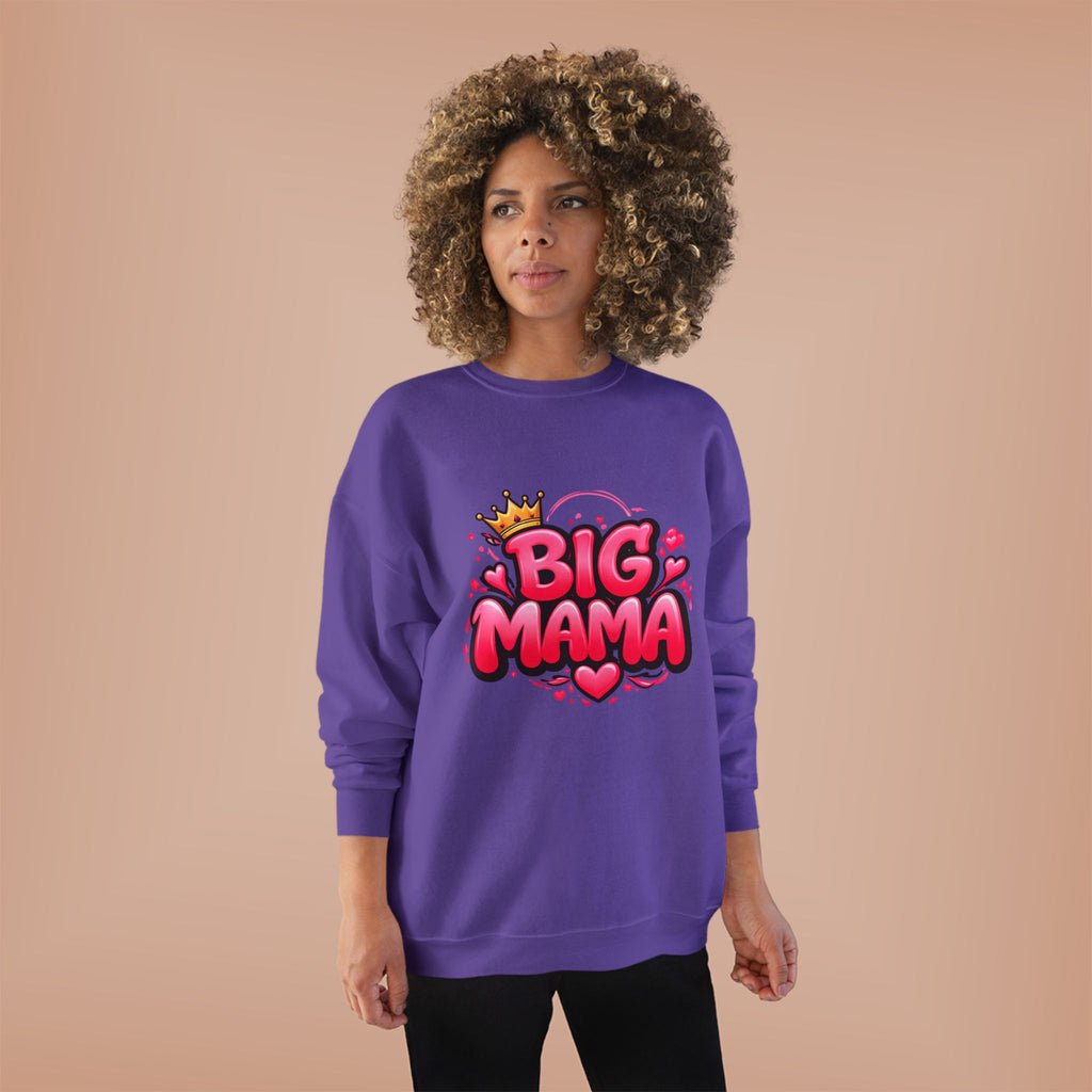 Big Mama Crewneck Sweatshirt — Pink Crown Graphic Mom Gift