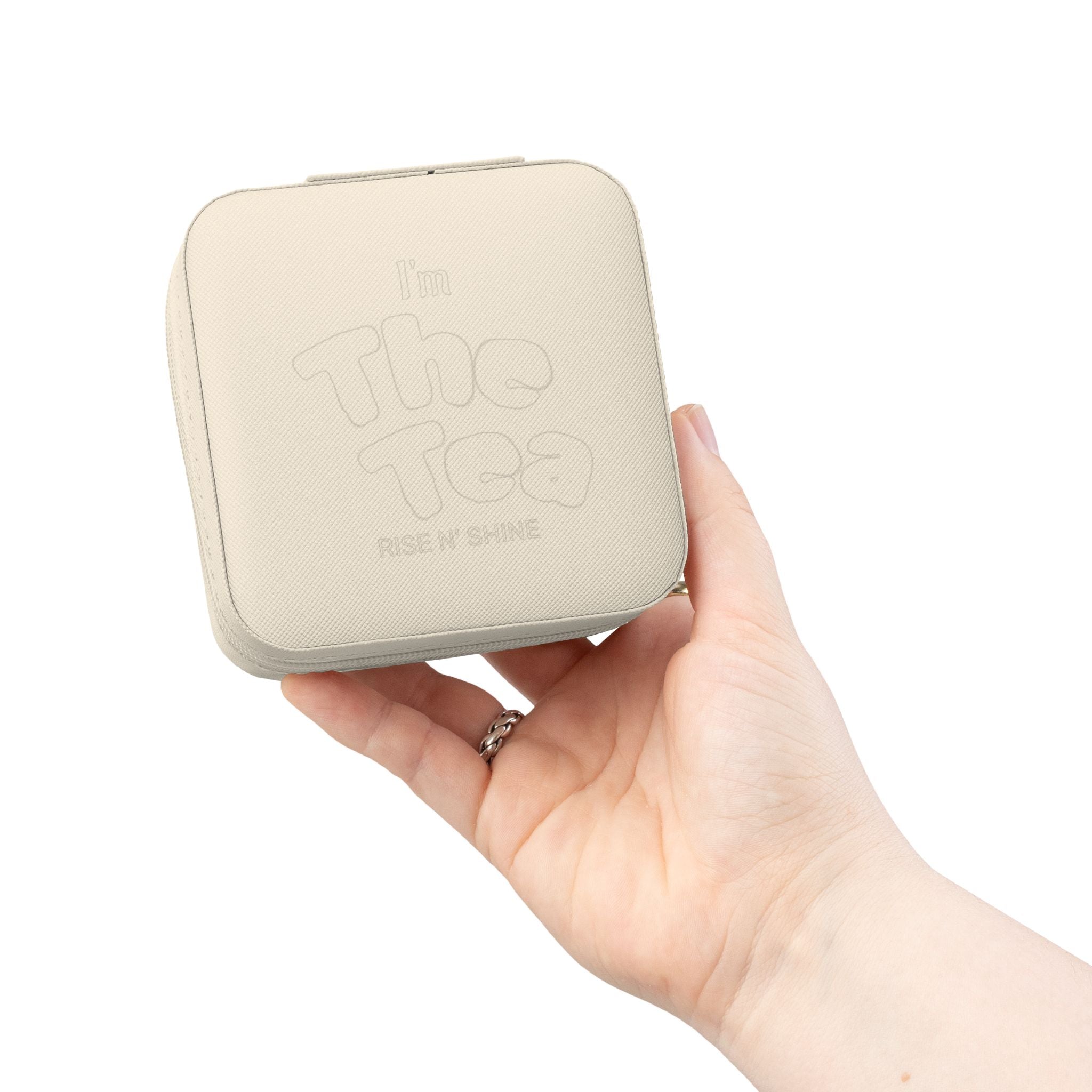 Compact Pink Jewelry Travel Case – Portable Ring & Earring Organizer