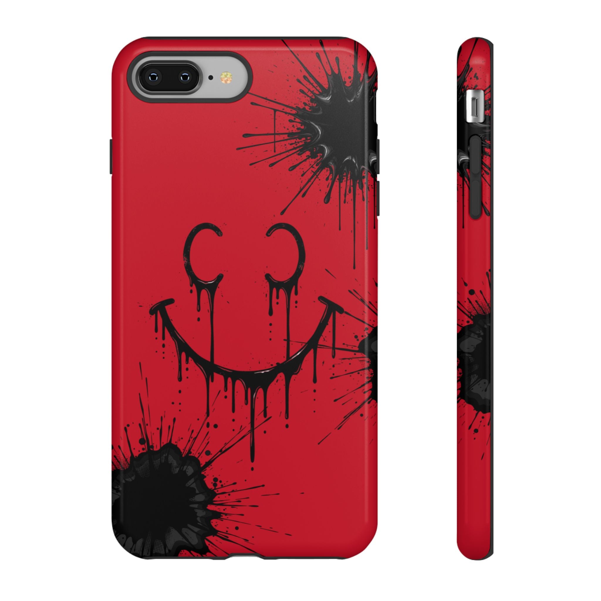 Protective Phone Case — Red Drip Smile Splatter Design