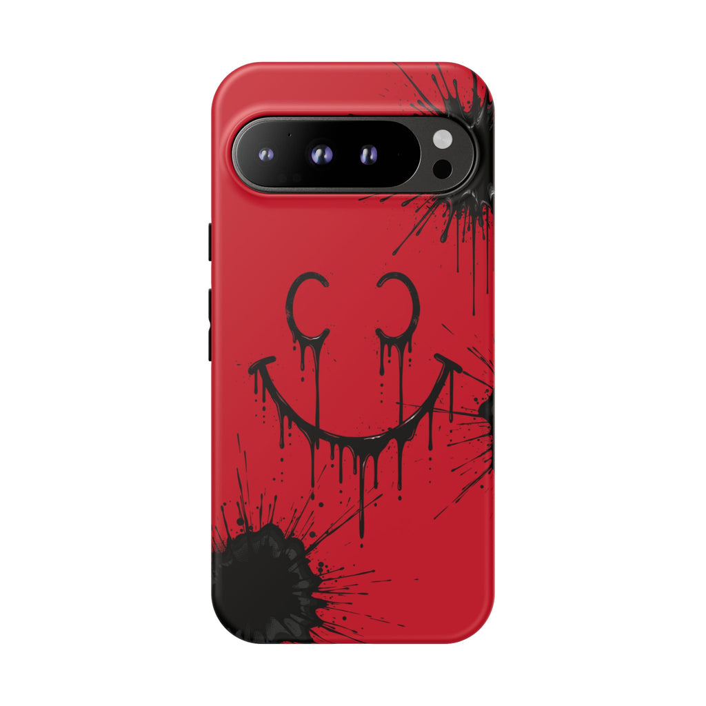 Protective Phone Case — Red Drip Smile Splatter Design