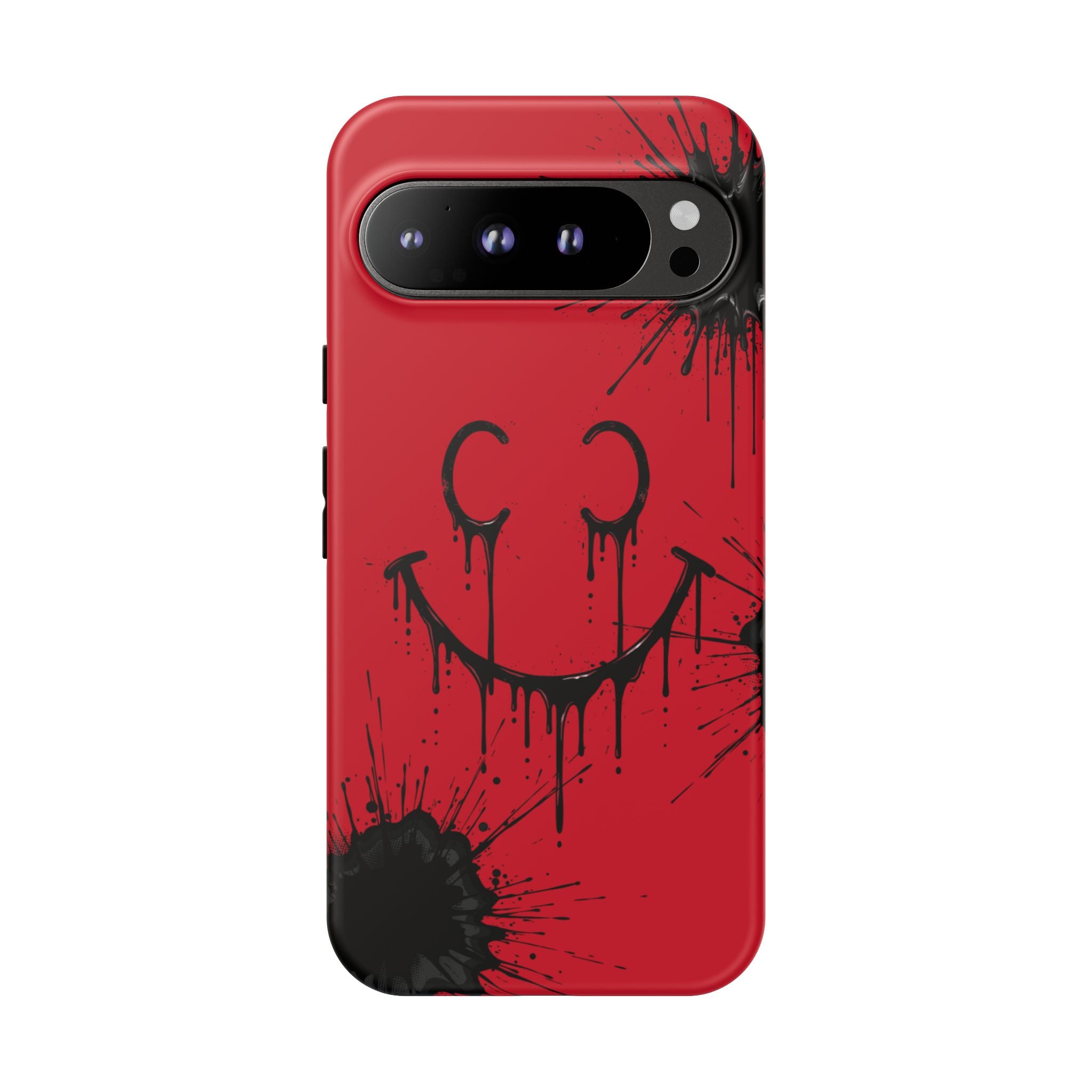 Protective Phone Case — Red Drip Smile Splatter Design
