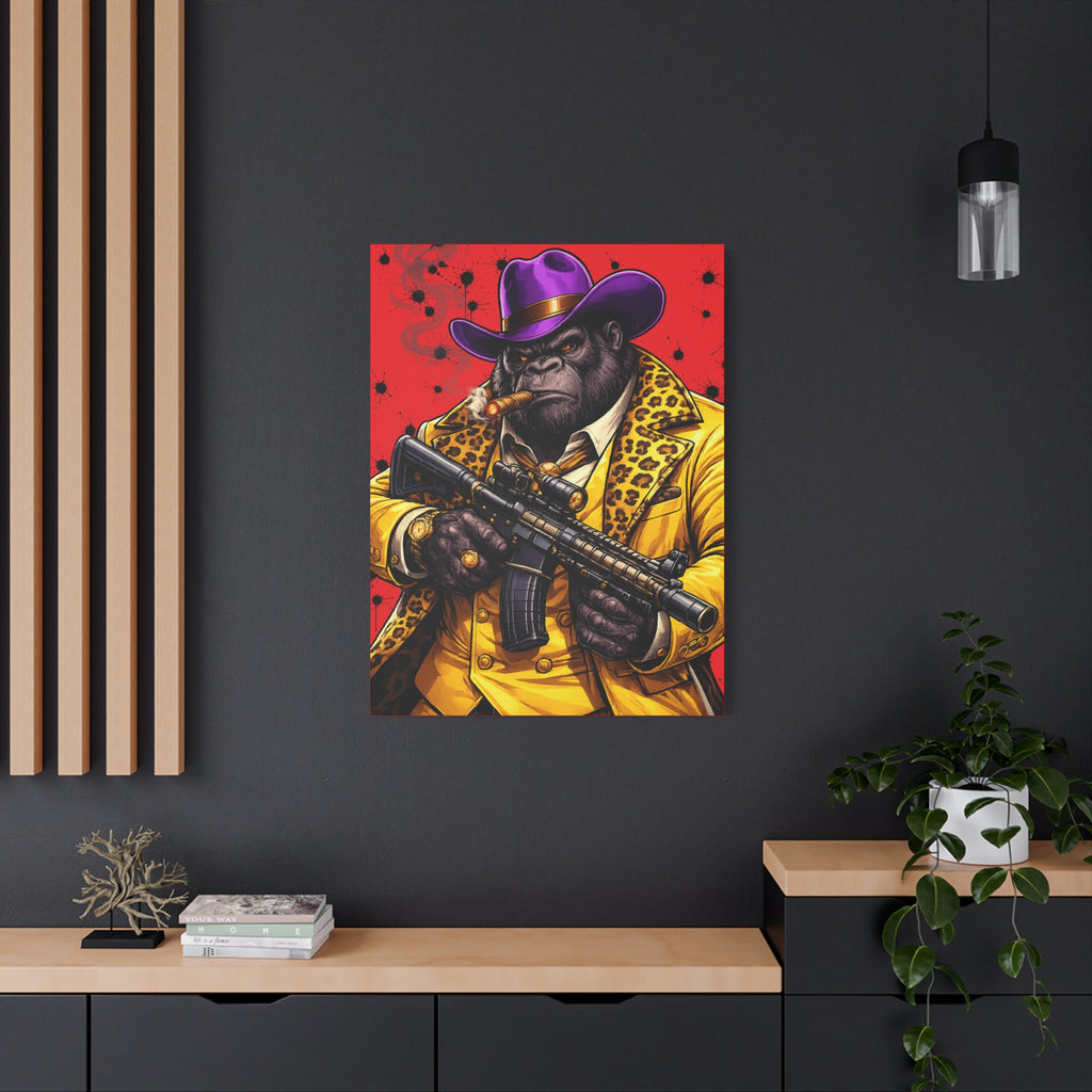 Gorilla Don Pablo Canvas — Bold Pimp-Style Art Print