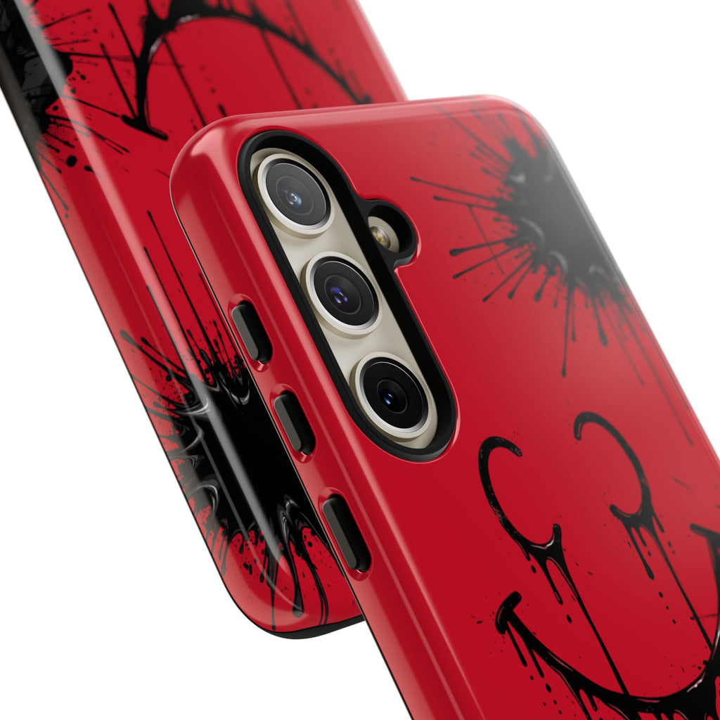 Protective Phone Case — Red Drip Smile Splatter Design