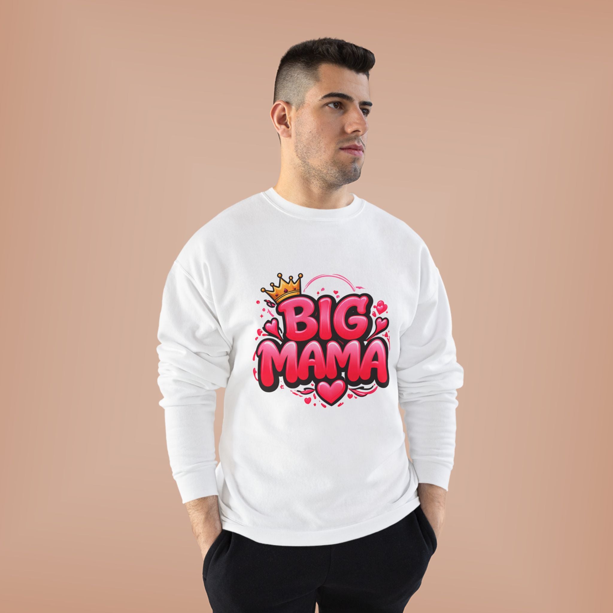 Big Mama Crewneck Sweatshirt — Pink Crown Graphic Mom Gift