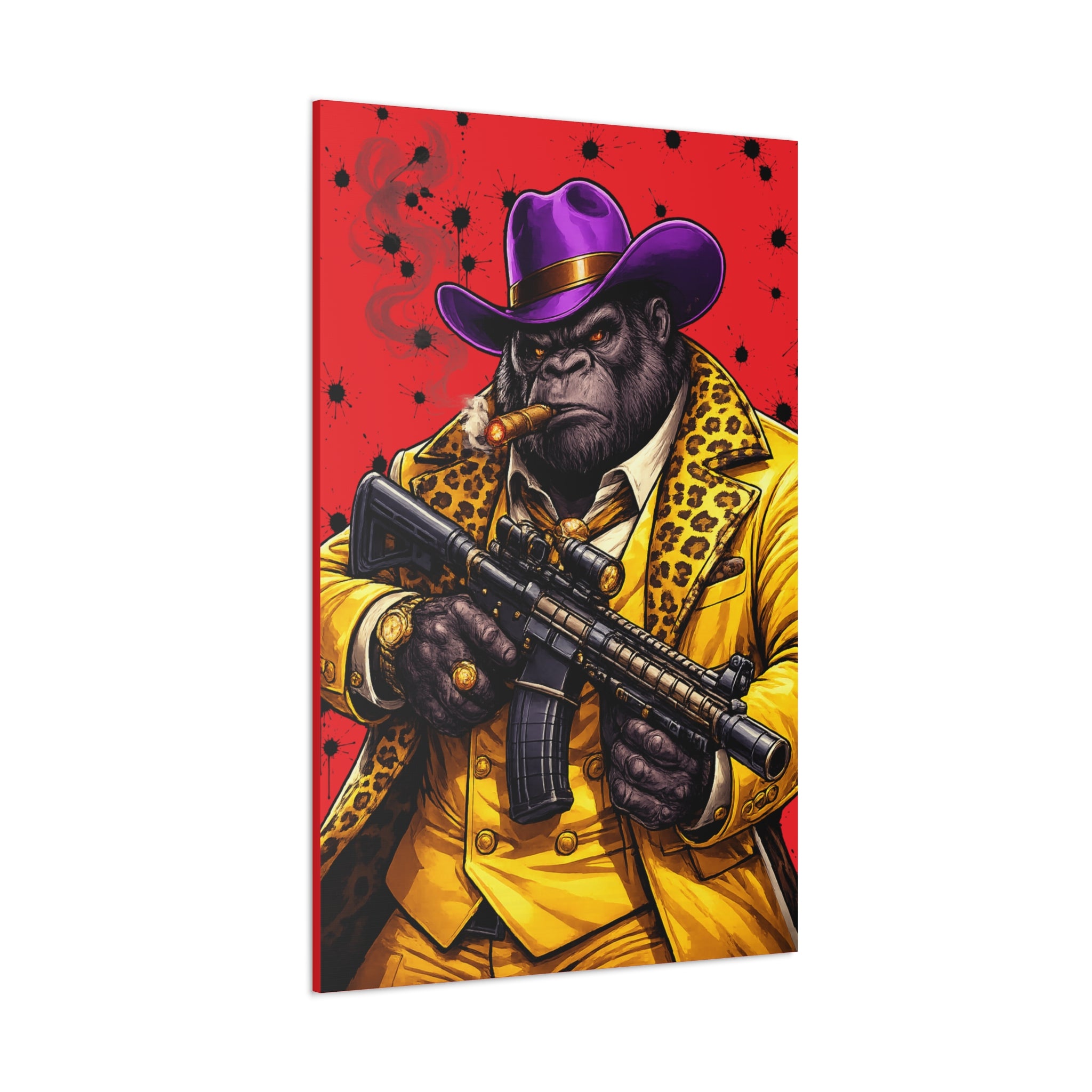 Gorilla Don Pablo Canvas — Bold Pimp-Style Art Print