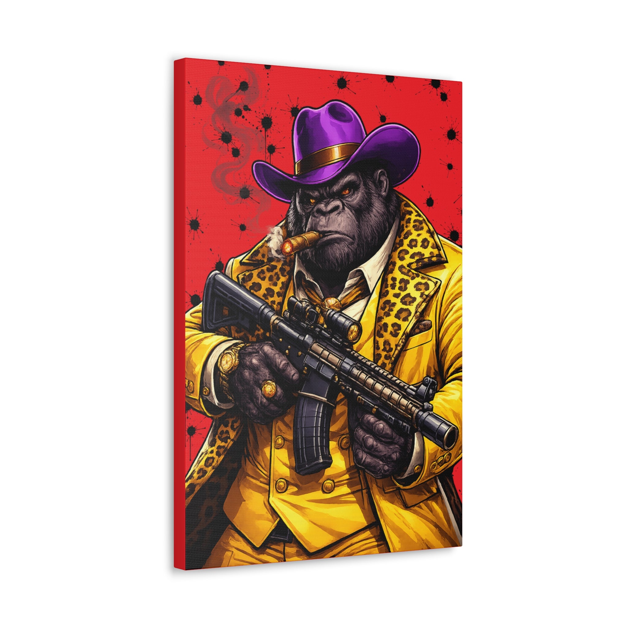 Gorilla Don Pablo Canvas — Bold Pimp-Style Art Print