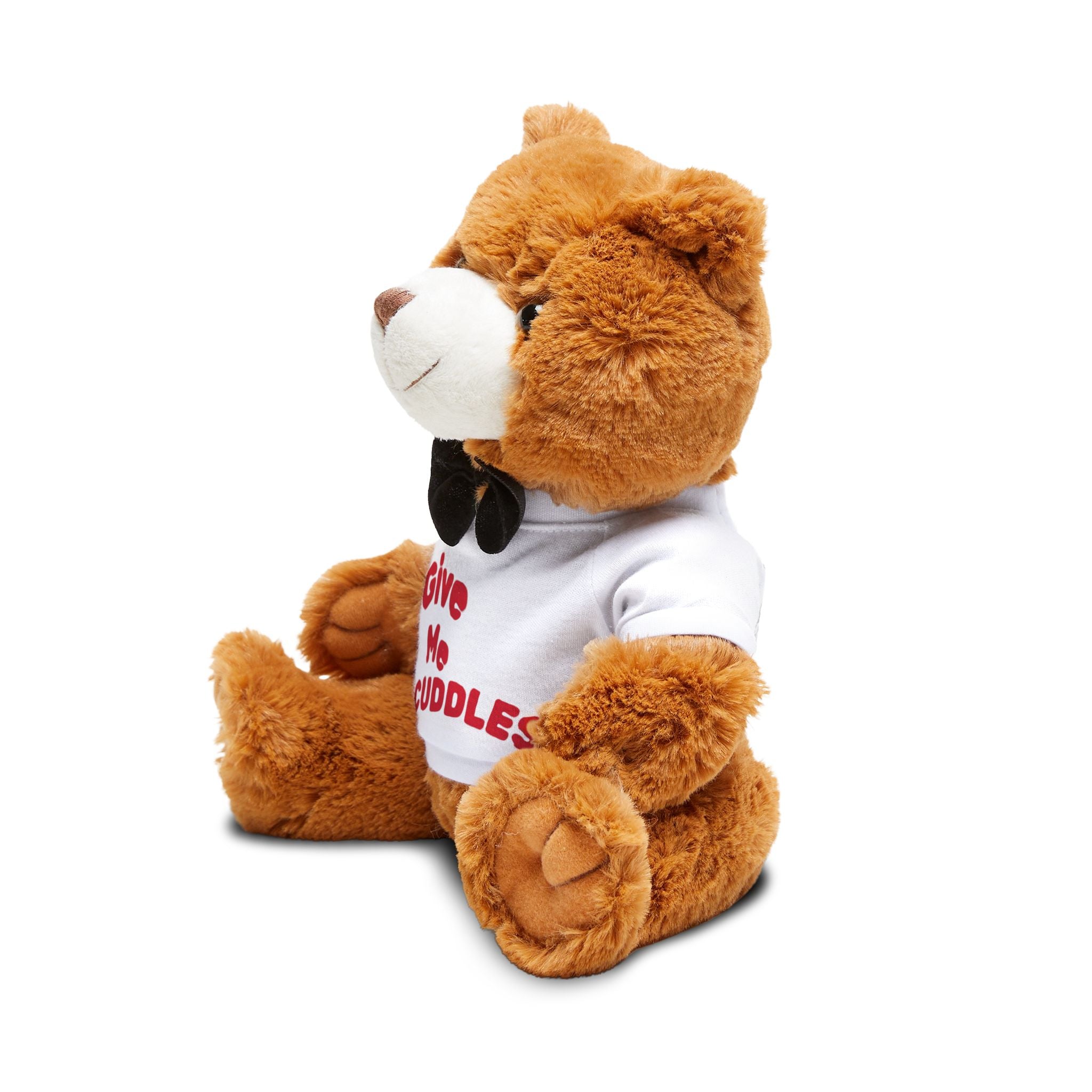 Give Me Cuddles Plush Teddy Bear with T-Shirt — Cute Gift for Kids & Valentines