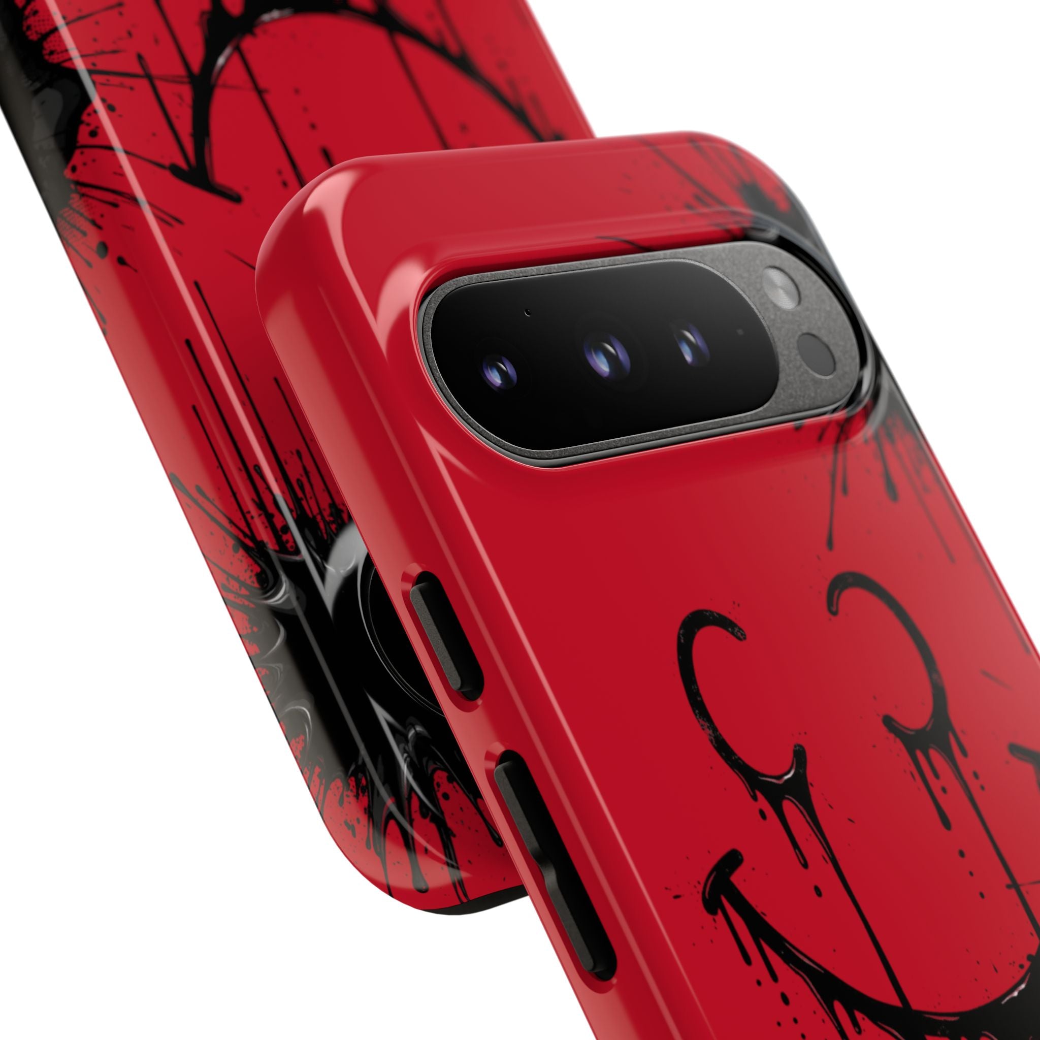 Protective Phone Case — Red Drip Smile Splatter Design