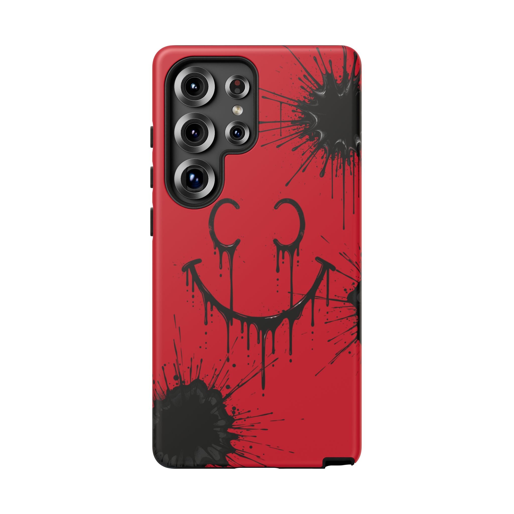Protective Phone Case — Red Drip Smile Splatter Design