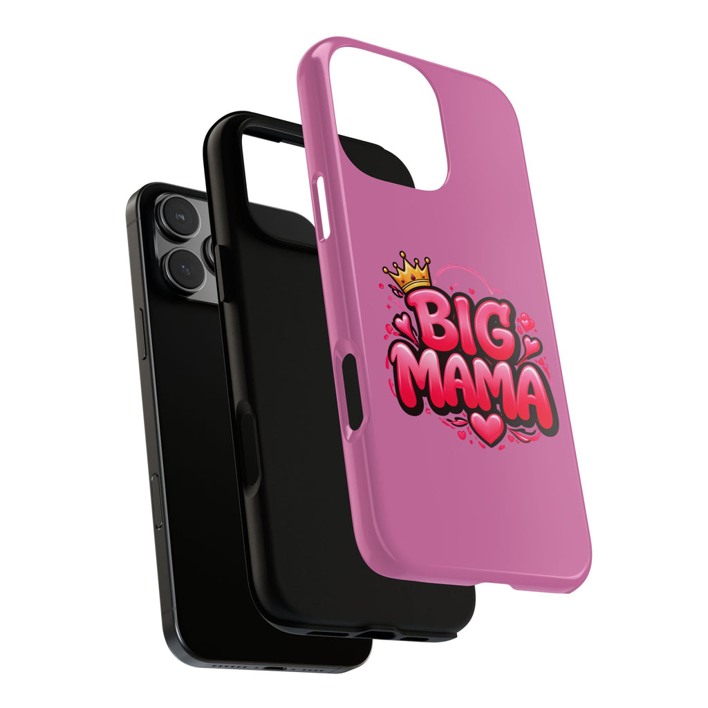 Big Mama Pink Phone Case — Cute Crowned Heart Graphic Tough Case
