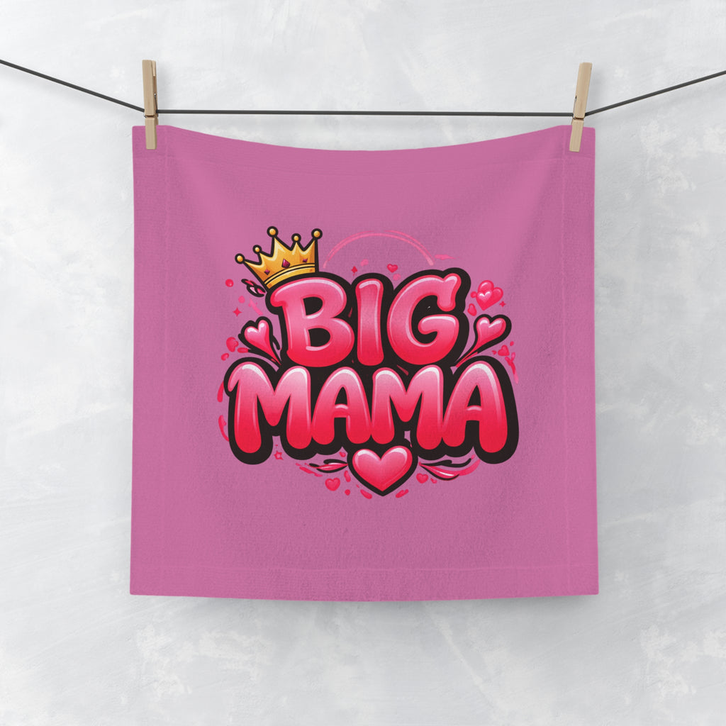 Big Mama Face Towel — Cute Crowned Typography Gift for Moms