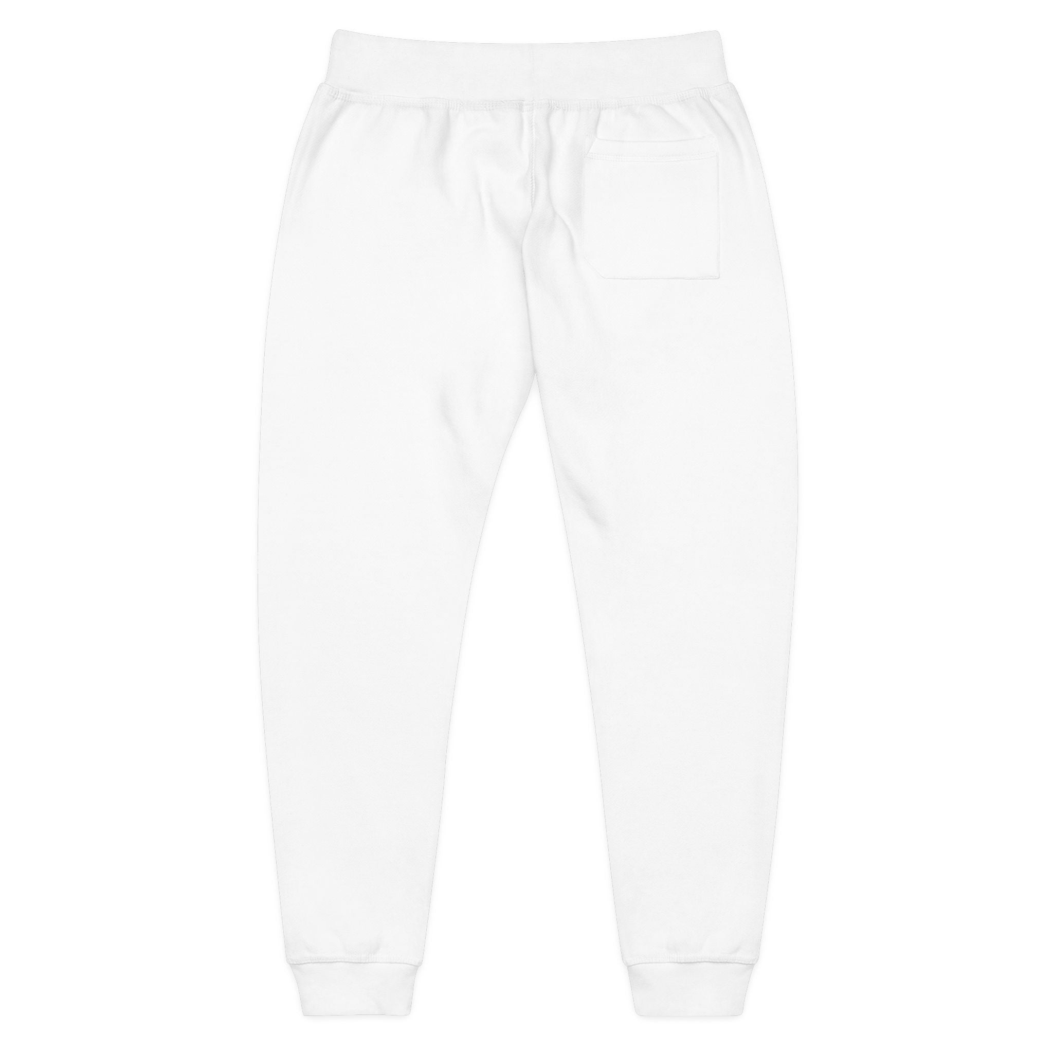 Embroidered 'Echo23' Fleece Sweatpants — Cozy White Joggers