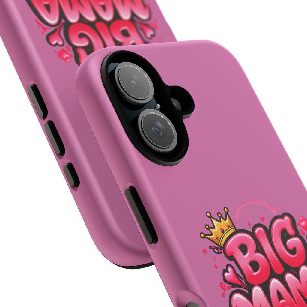 Big Mama Pink Phone Case — Cute Crowned Heart Graphic Tough Case