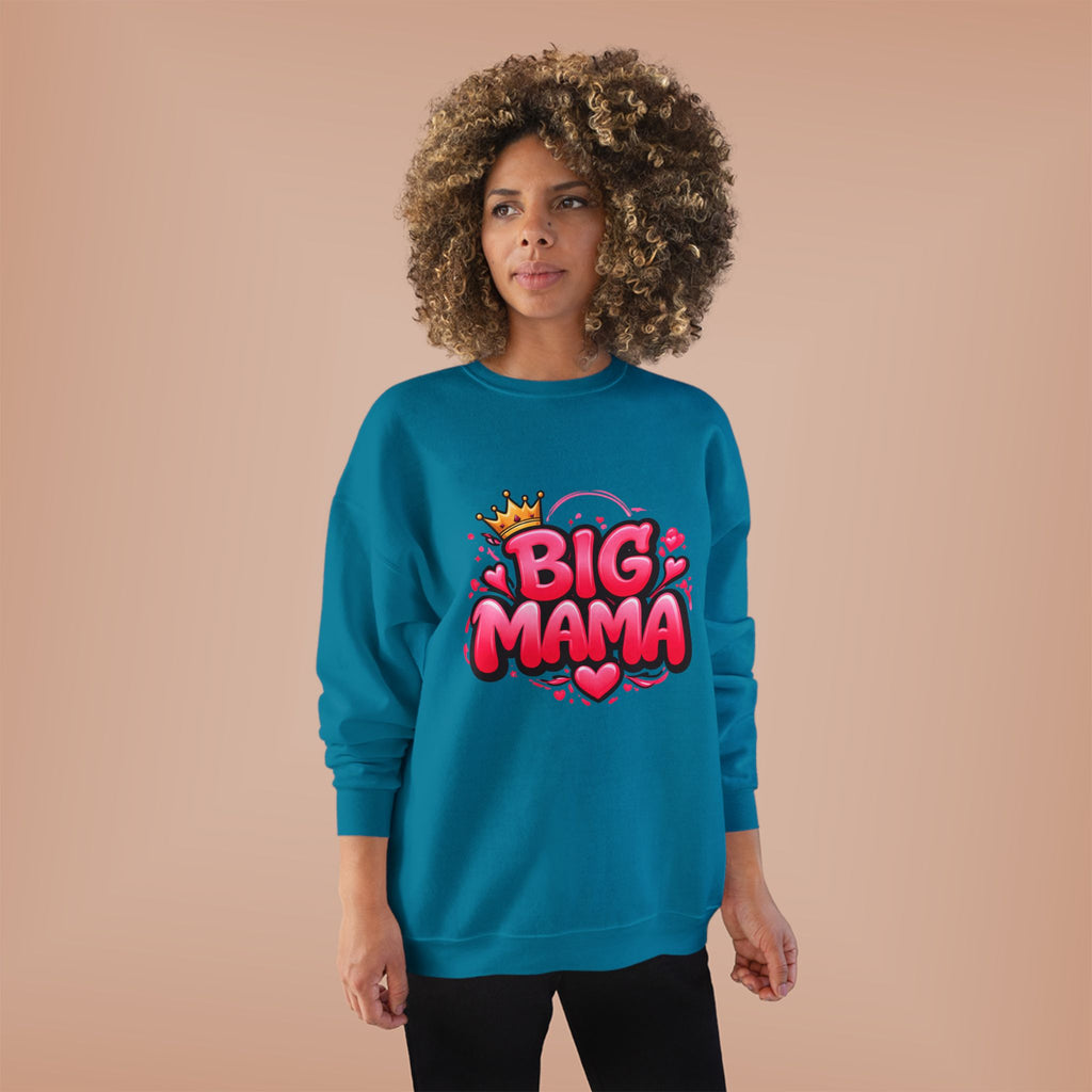 Big Mama Crewneck Sweatshirt — Pink Crown Graphic Mom Gift