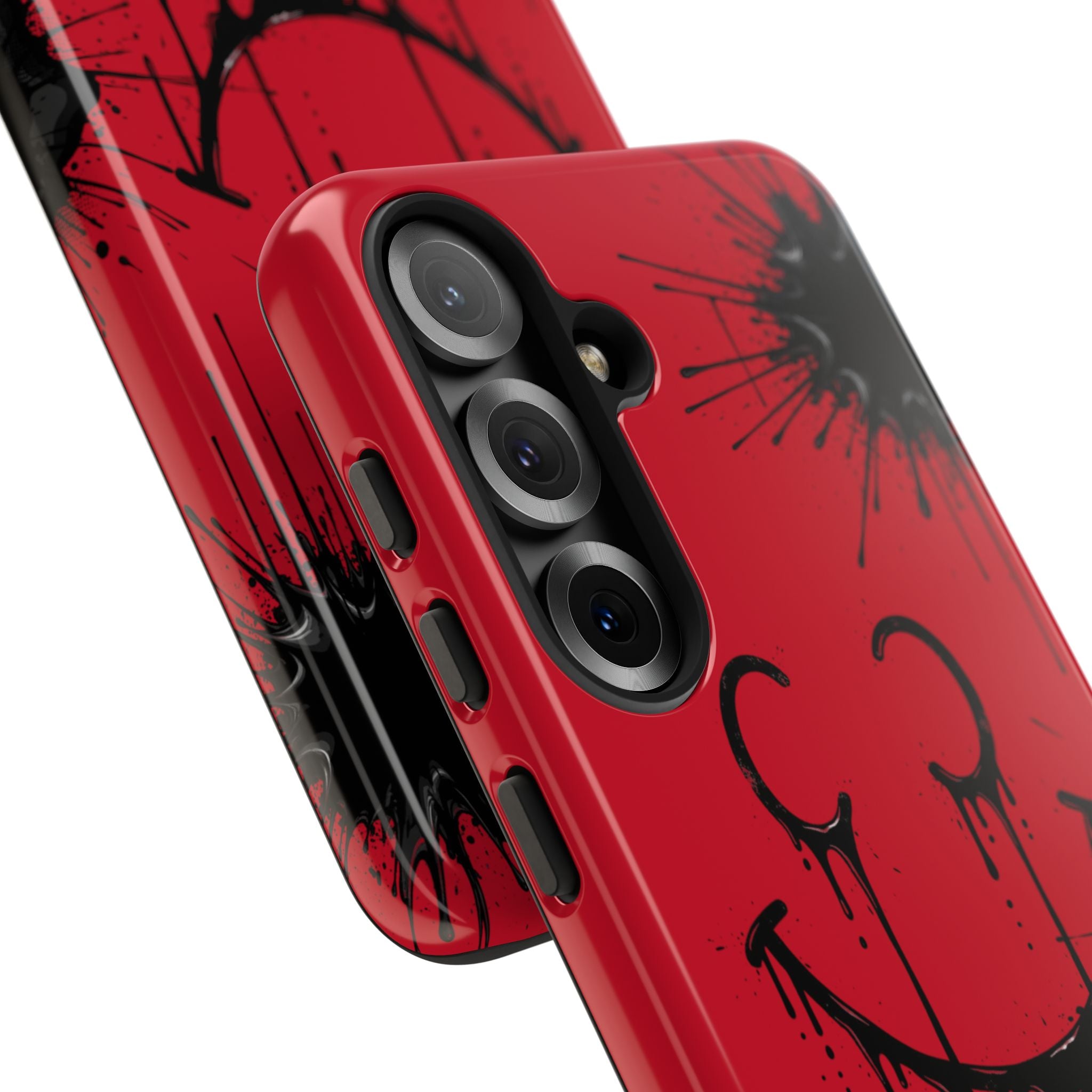 Protective Phone Case — Red Drip Smile Splatter Design
