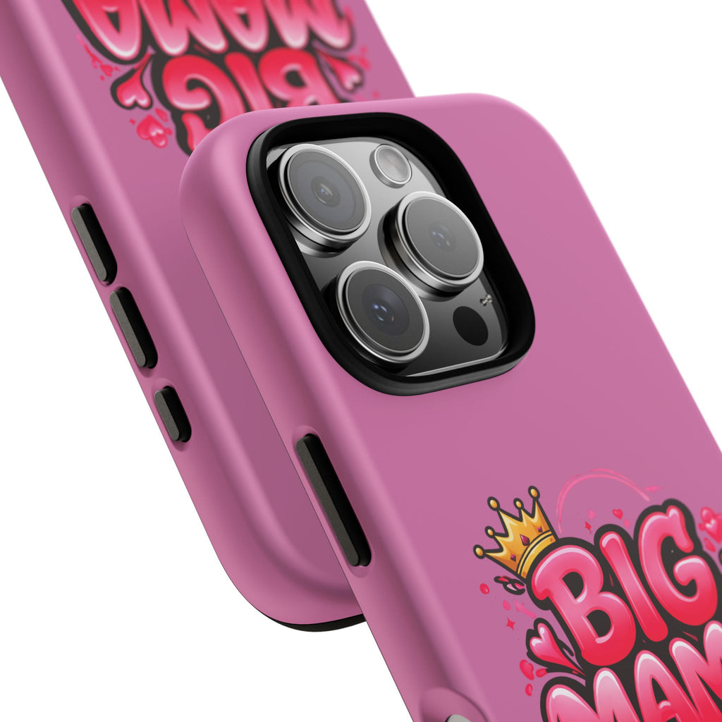 Big Mama Pink Phone Case — Cute Crowned Heart Graphic Tough Case