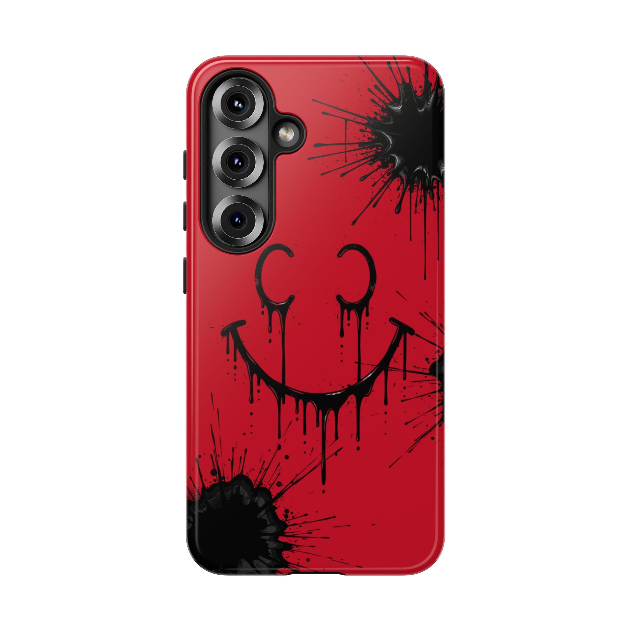 Protective Phone Case — Red Drip Smile Splatter Design