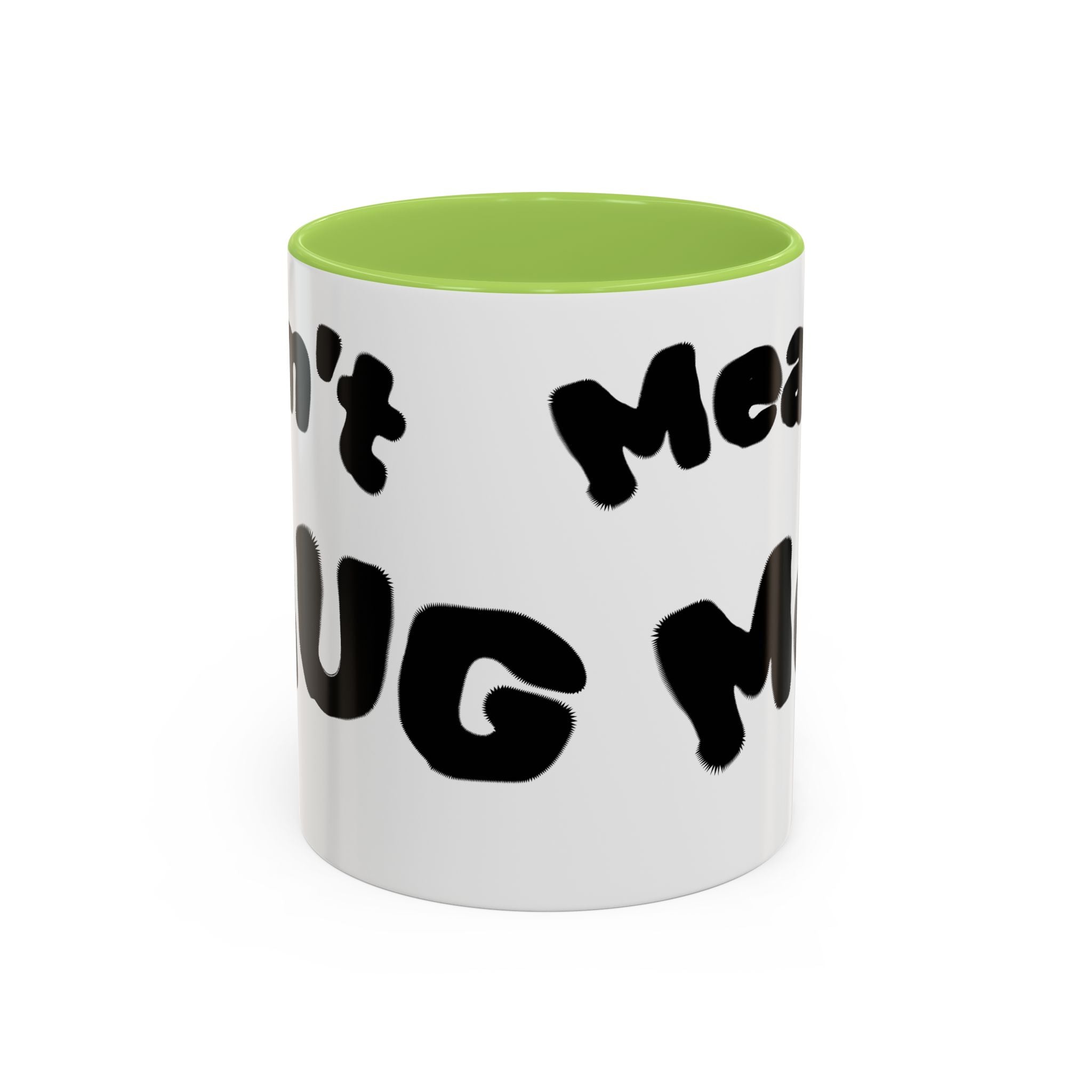 Accent Coffee Mug — "Don’t Mean Mug Me!" Black-Accent Funny Coffee Cup
