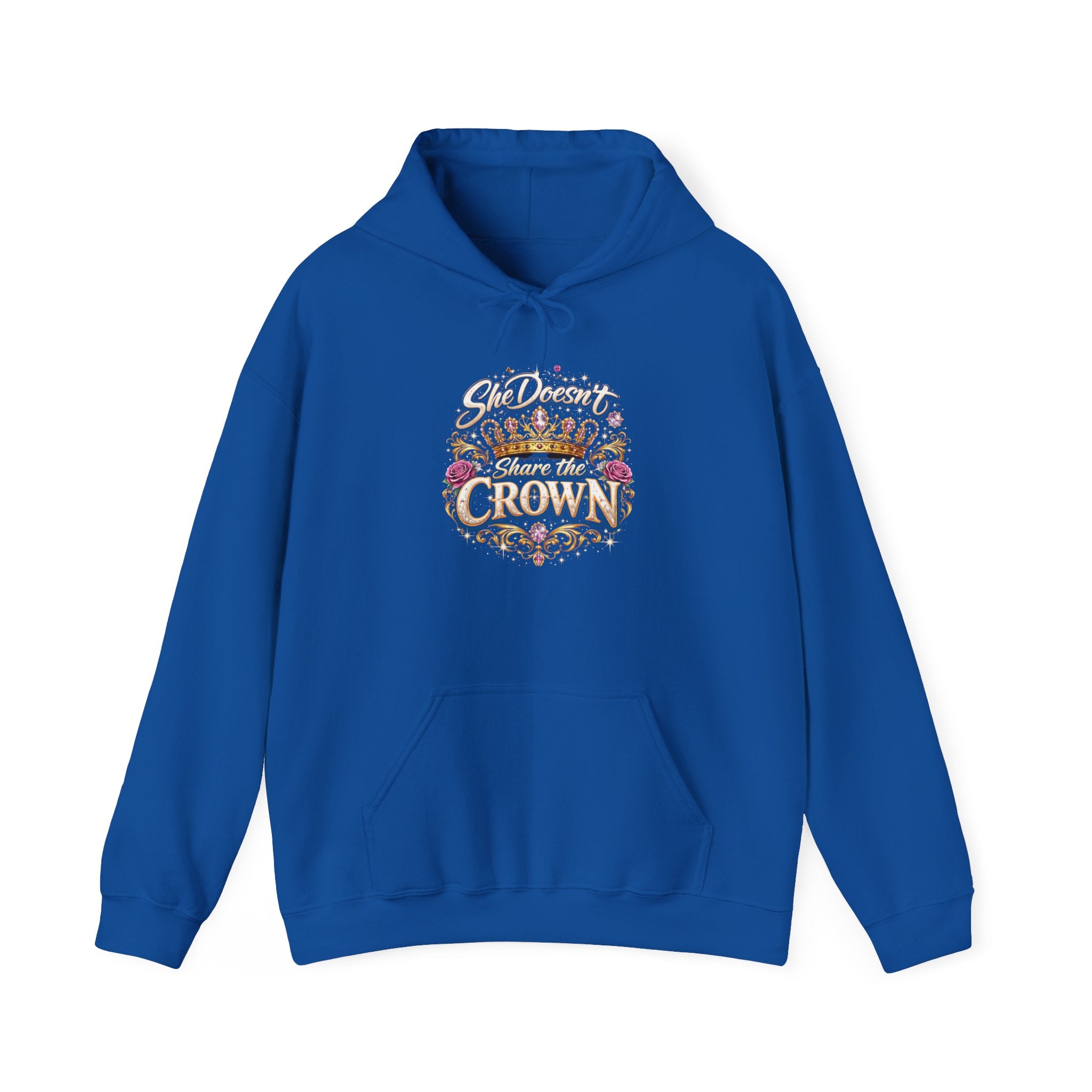 Hoodie — "She Doesn't Wear a Crown, She Wears It" Floral Empowerment Pullover
