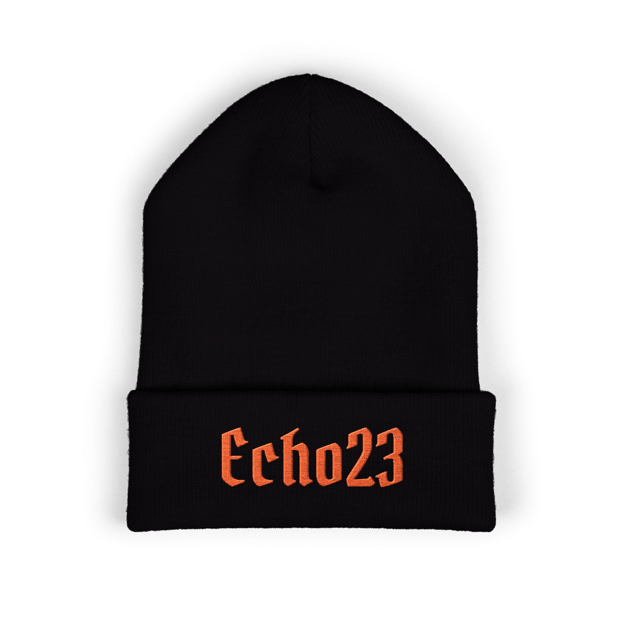 Embroidered 'Echo23' Classic Cuffed Beanie — Cozy Streetwear Knit Hat