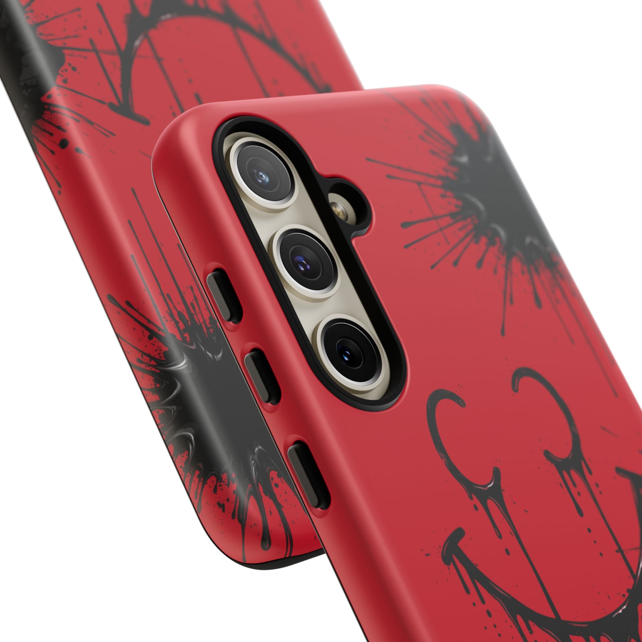 Protective Phone Case — Red Drip Smile Splatter Design