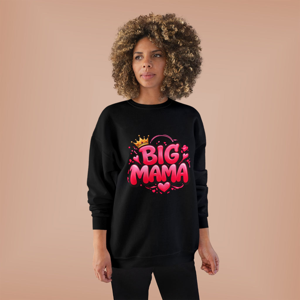 Big Mama Crewneck Sweatshirt — Pink Crown Graphic Mom Gift
