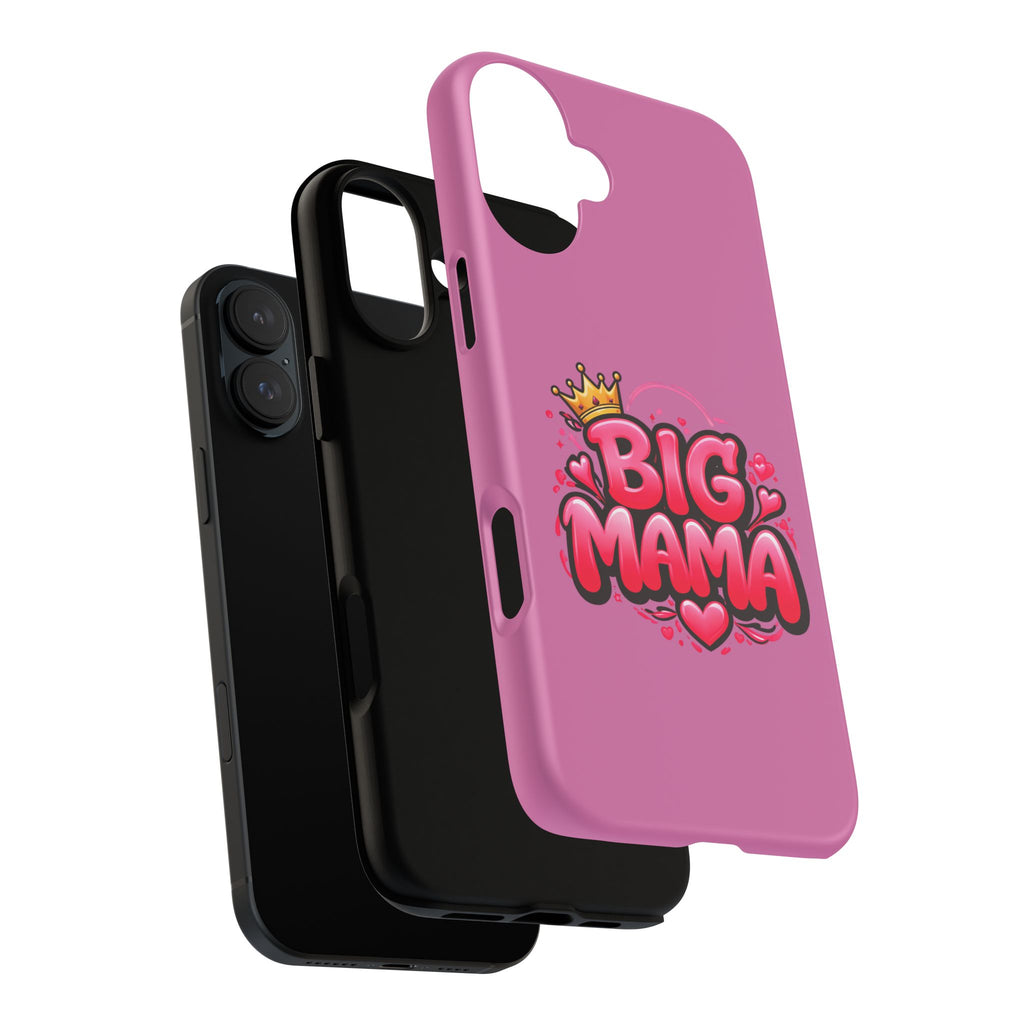 Big Mama Pink Phone Case — Cute Crowned Heart Graphic Tough Case