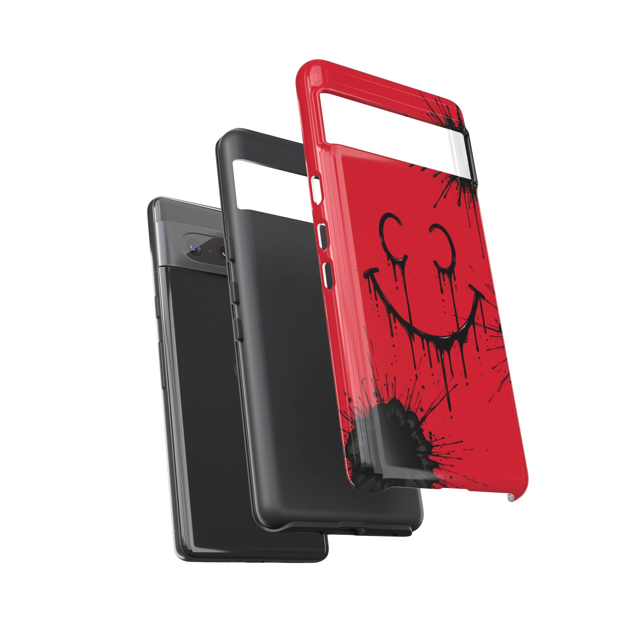 Protective Phone Case — Red Drip Smile Splatter Design
