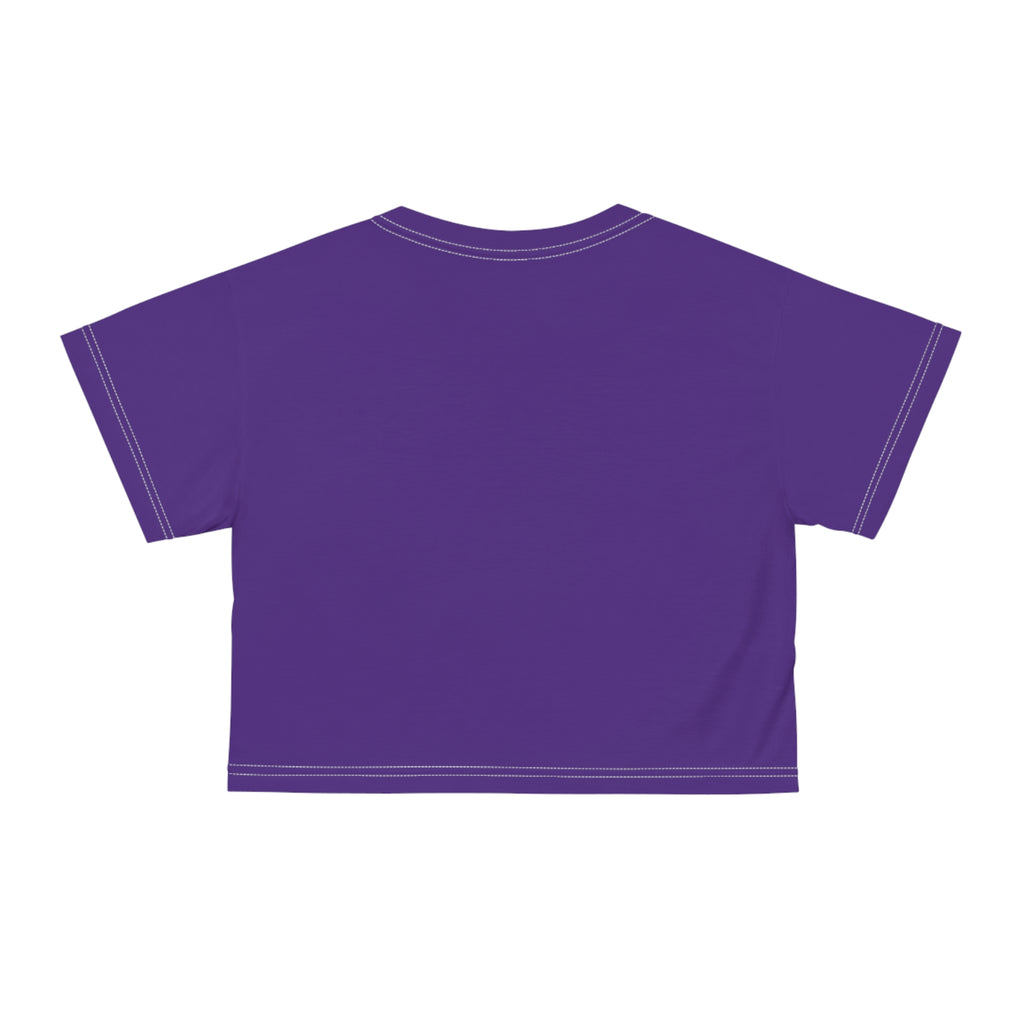 Purple Queen Graphic Crop Tee — Regal Crowned Woman Design