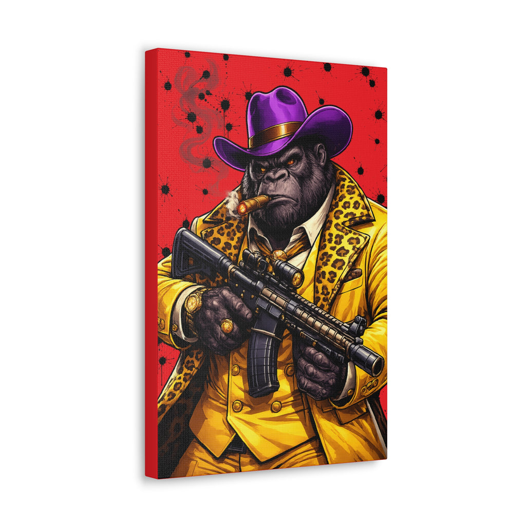 Gorilla Don Pablo Canvas — Bold Pimp-Style Art Print