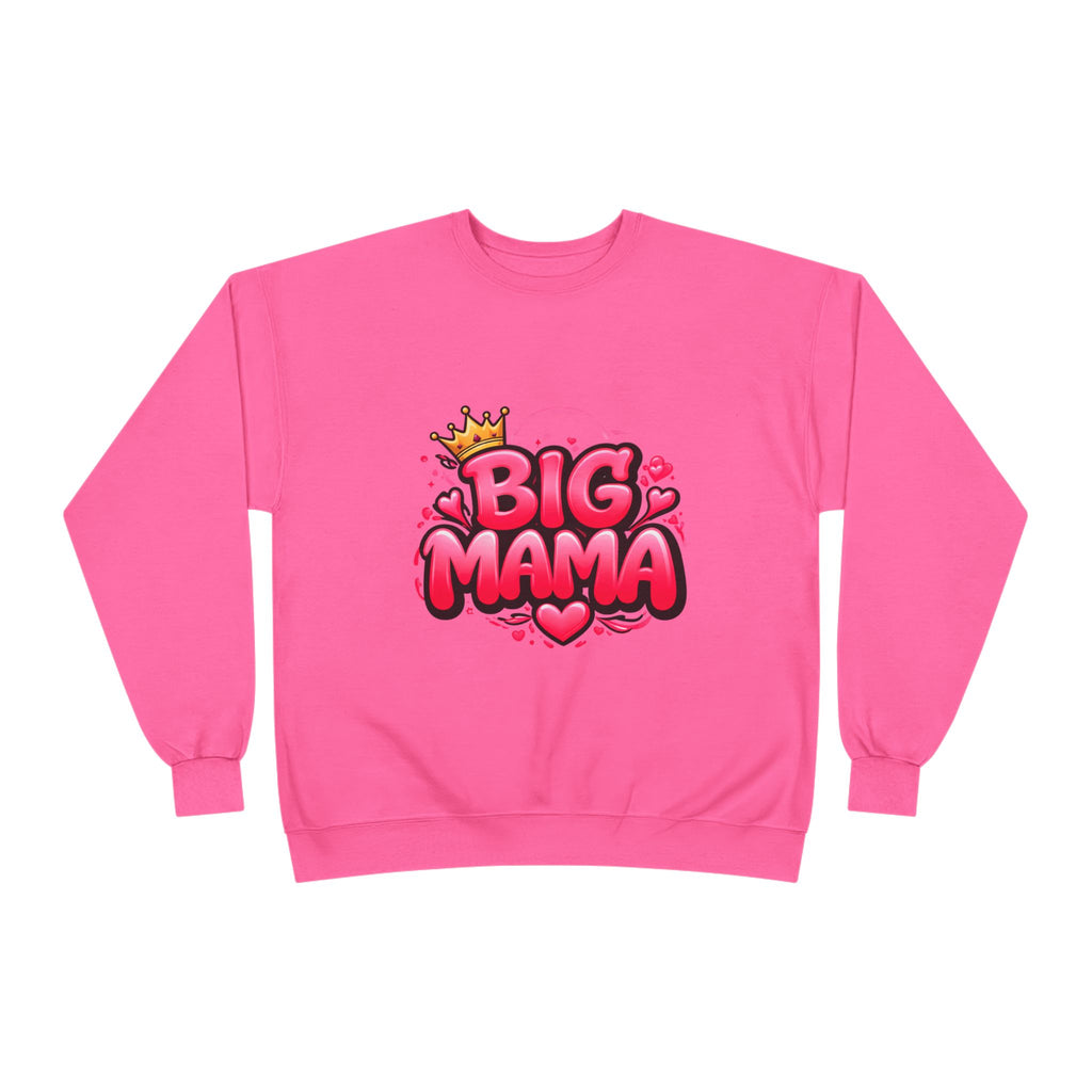 Big Mama Crewneck Sweatshirt — Pink Crown Graphic Mom Gift