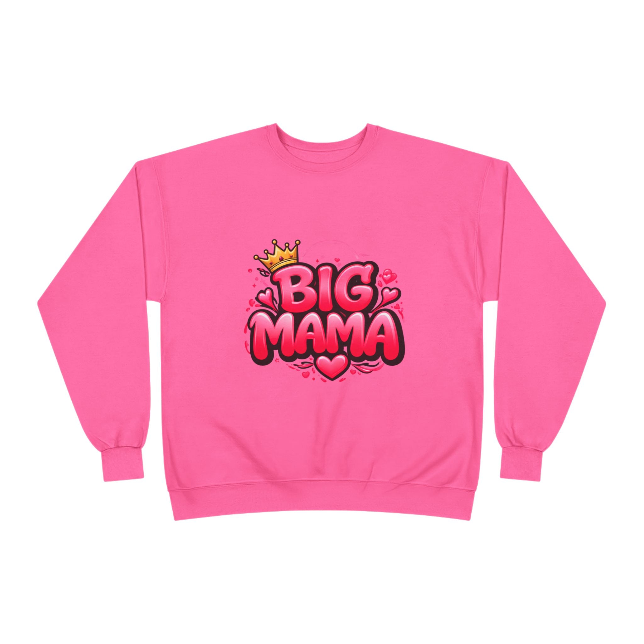 Big Mama Crewneck Sweatshirt — Pink Crown Graphic Mom Gift
