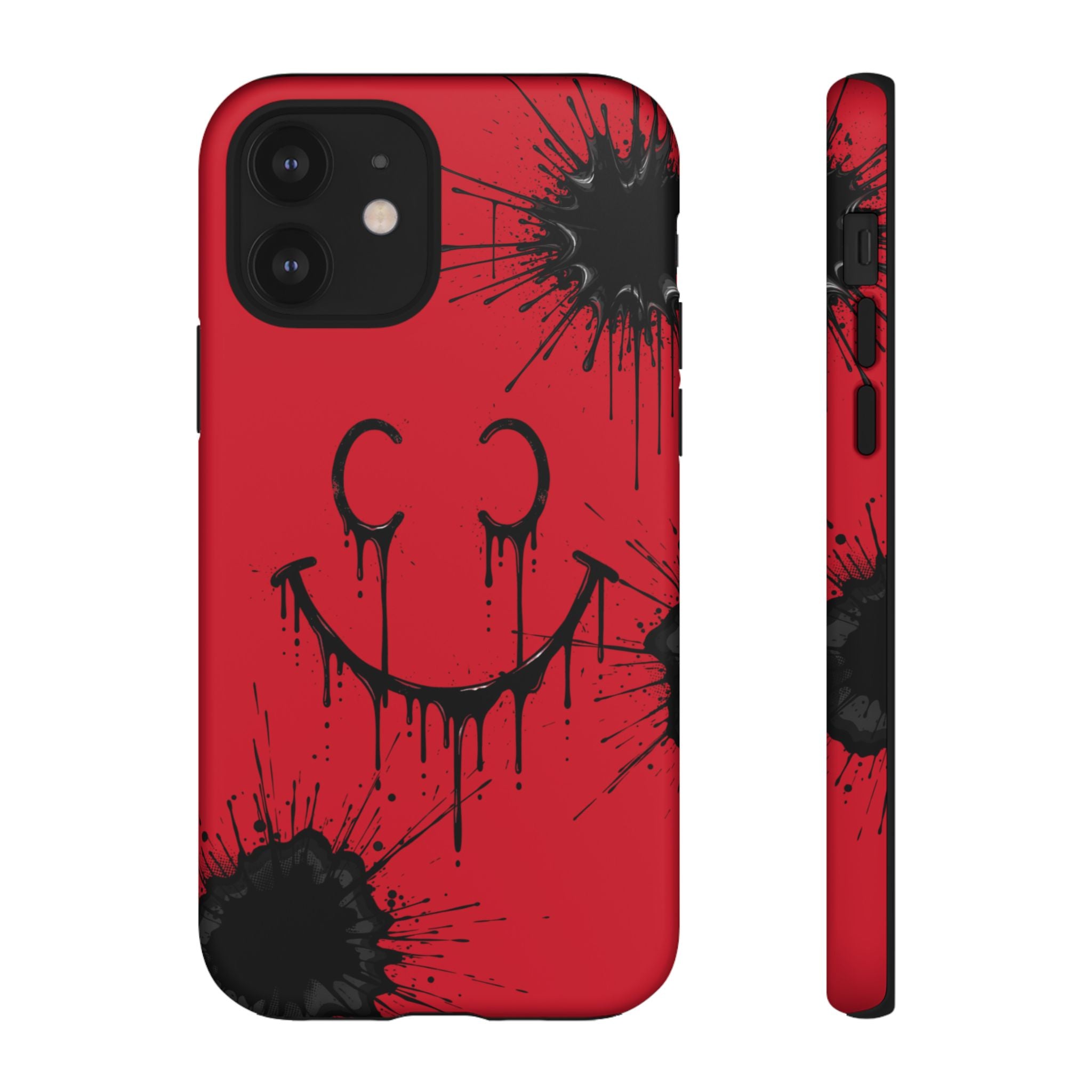 Protective Phone Case — Red Drip Smile Splatter Design
