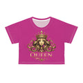 Queen Graphic Crop Tee — Regal Crowned Woman Design