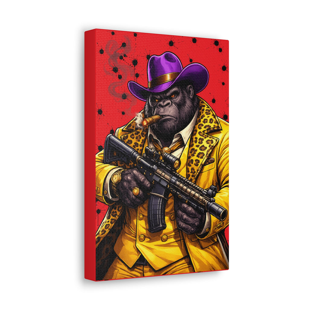 Gorilla Don Pablo Canvas — Bold Pimp-Style Art Print