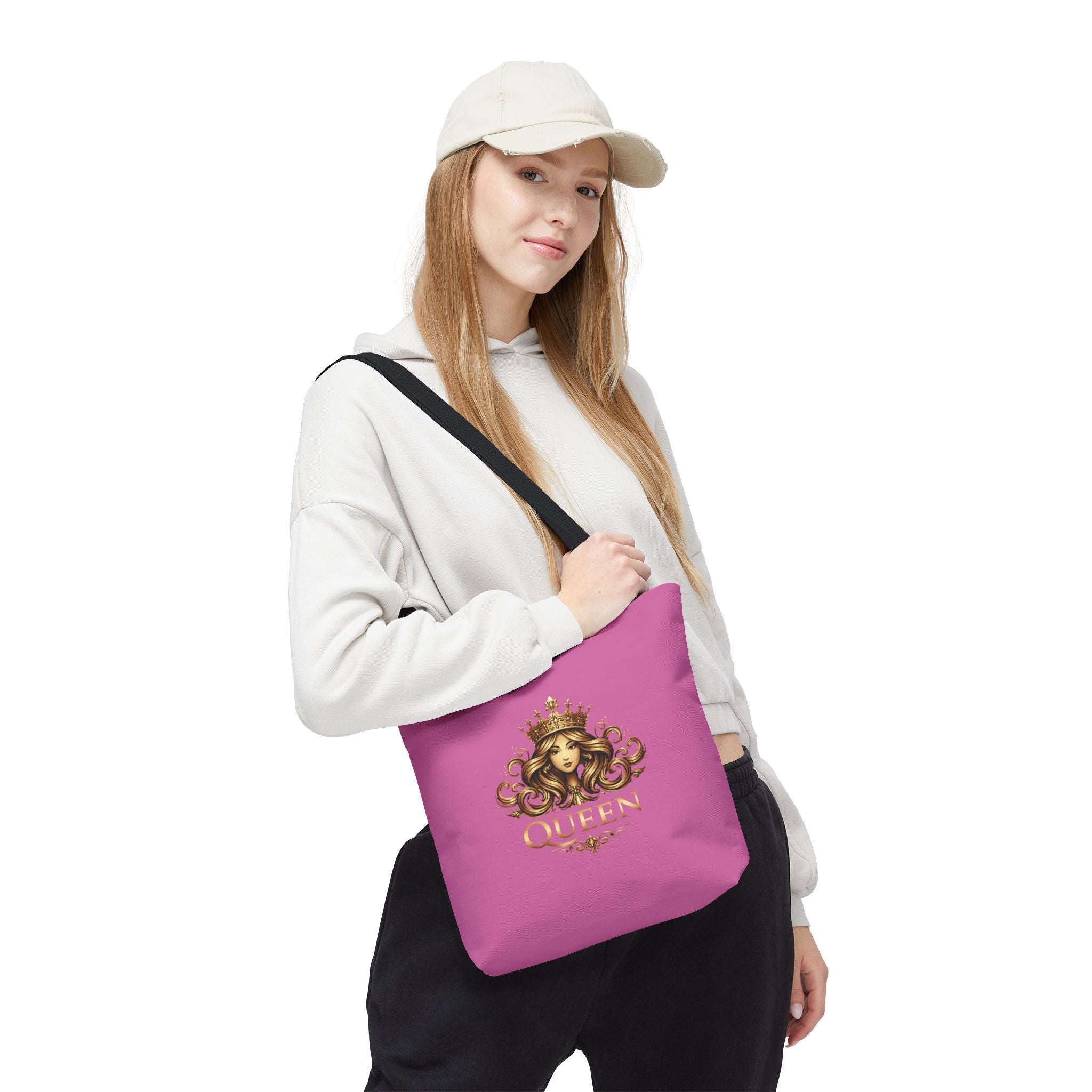 Queen Crown Pink Tote Bag — "Mind Yours" Graphic All-Over Print