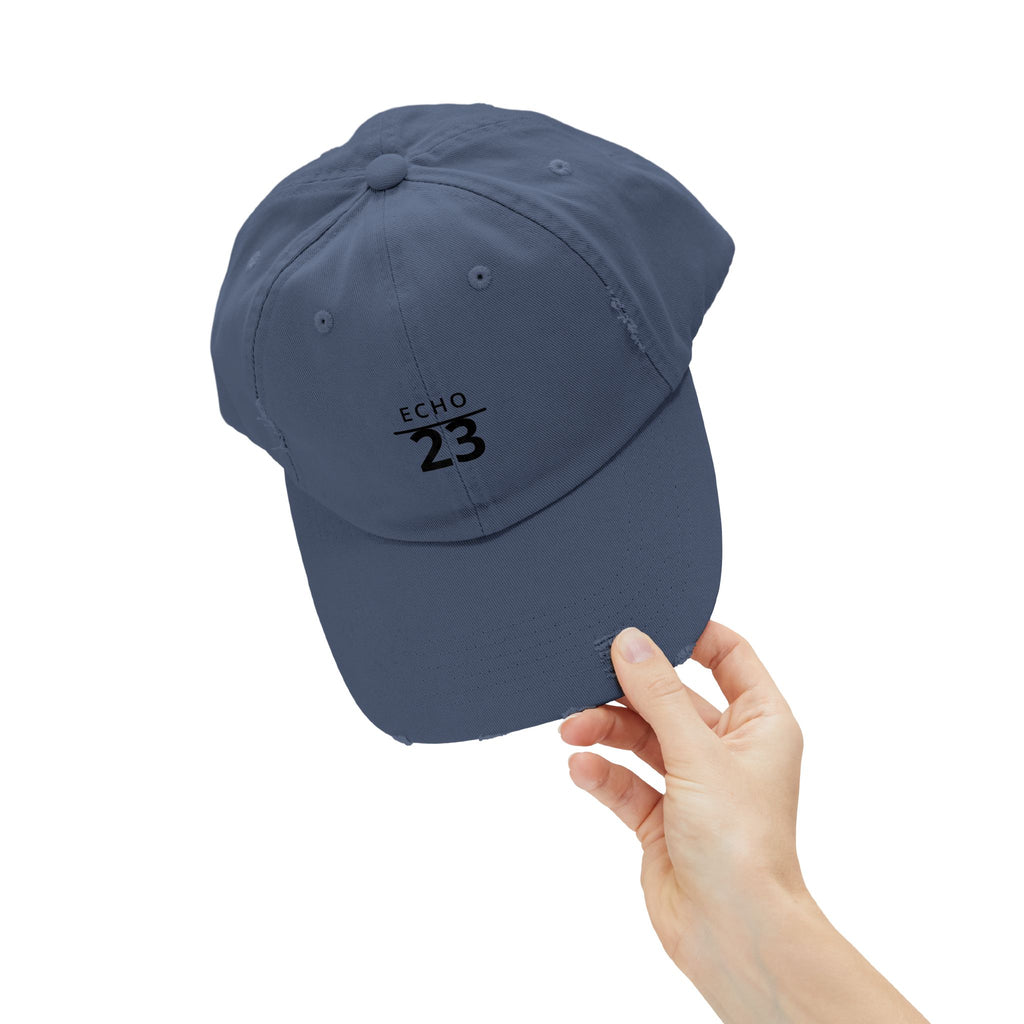 Distressed Echo 23 Baseball Cap — Vintage Washed Dad Hat