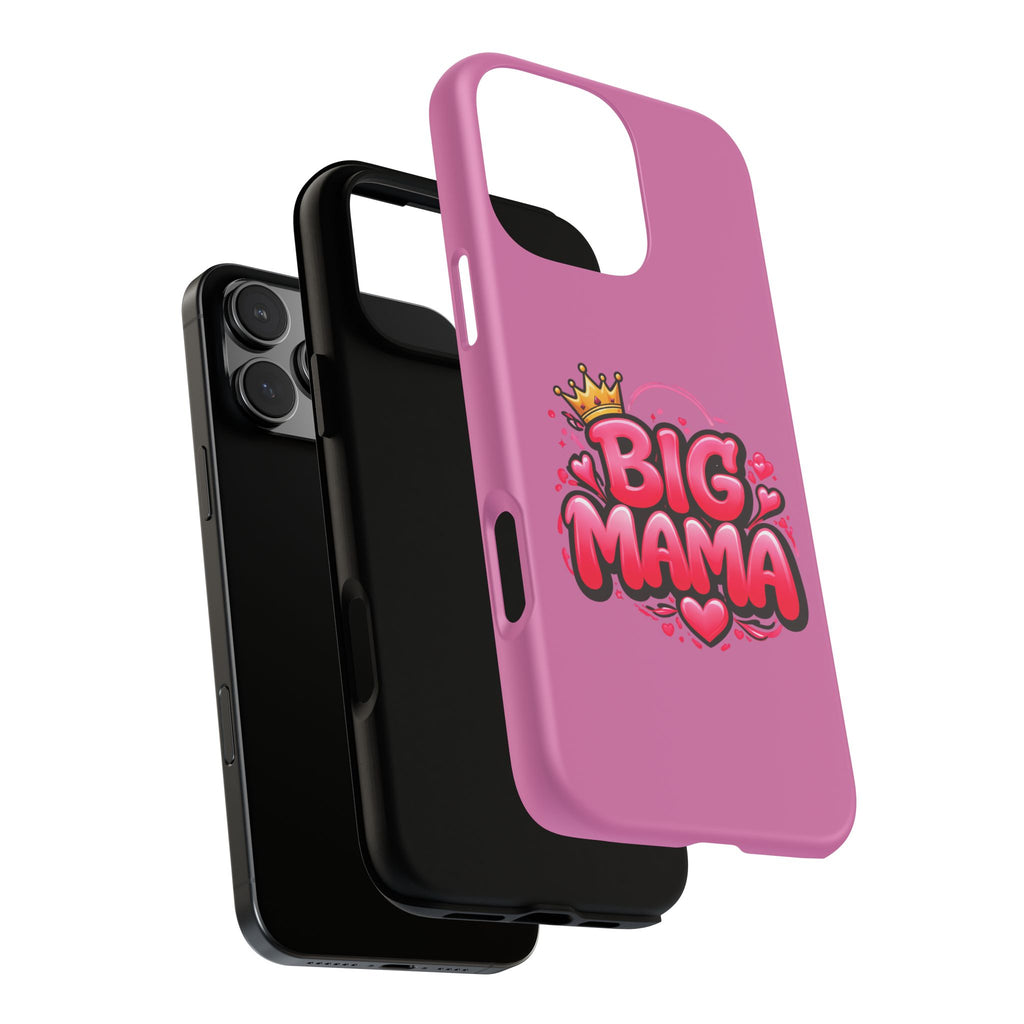 Big Mama Pink Phone Case — Cute Crowned Heart Graphic Tough Case