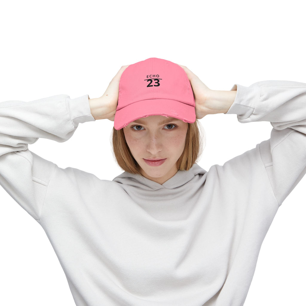Distressed Echo 23 Baseball Cap — Vintage Washed Dad Hat